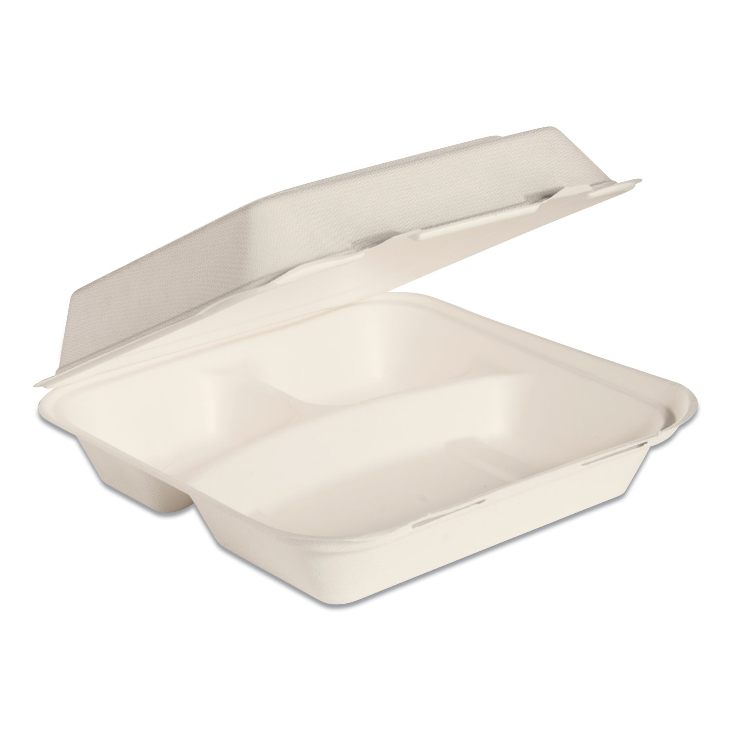  Dart HC9CSC-2050 Bare by Solo Eco-Forward Bagasse Hinged Lid Containers, 3-Compartment, 9.6 x 9.4 x 3.2, Ivory, 200/Carton (SCCHC9CSC2050) 