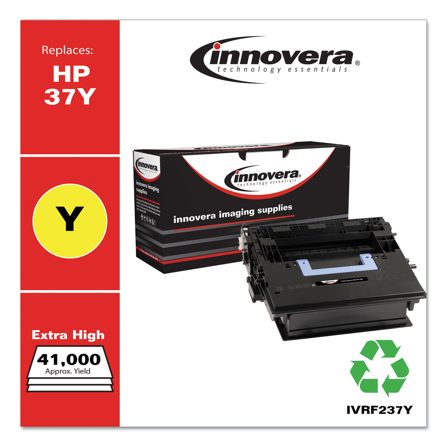  Innovera IVRF237Y Remanufactured Black Extra High-Yield Toner, Replacement for HP 37Y (CF237Y), 41,000 Page-Yield (IVRF237Y) 