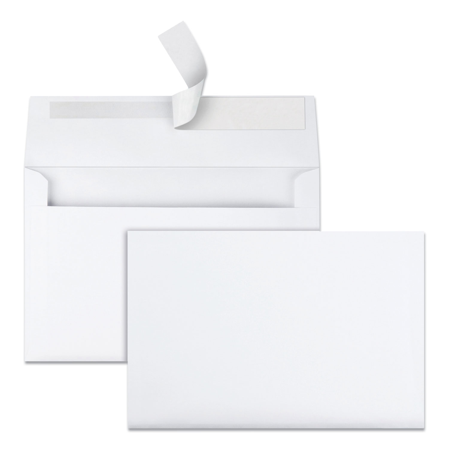 Quality Park™ Greeting Card/Invitation Envelope, A-9, Square Flap, Redi-Strip Closure, 5.75 x 8.75, White, 100/Box