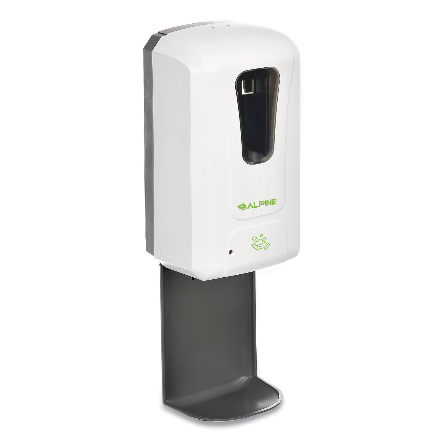  Alpine 430FT Automatic Hands-Free Foam Hand Sanitizer/Soap Dispenser with Drip Tray, 1,200 mL, 6 x 4.4 x 18, White (GN1430FT) 
