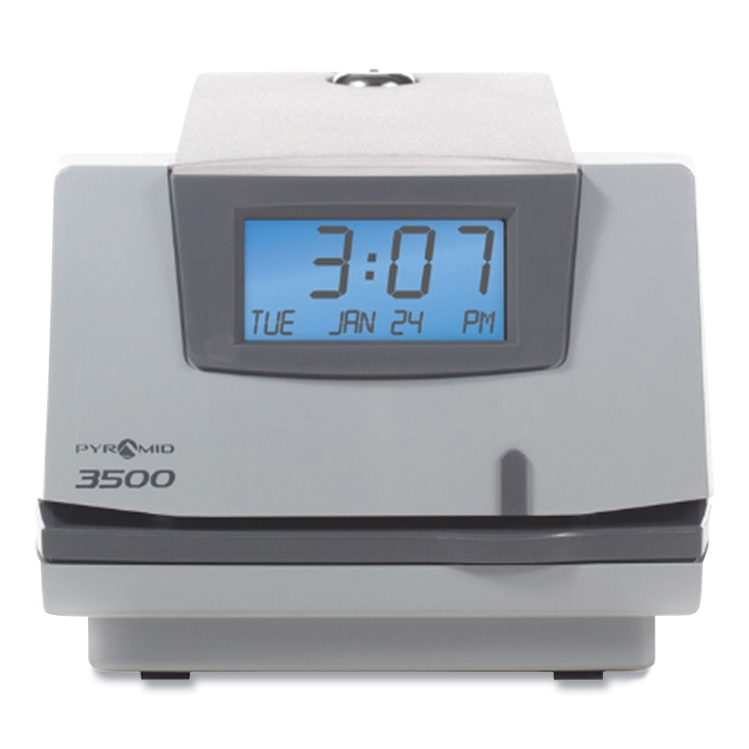Pyramid Technologies 3500 Time Clock and Document Stamp, Light Gray/Charcoal