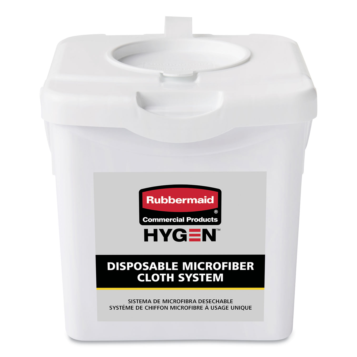 Rubbermaid® Commercial HYGEN™ Disposable Microfiber Charging Bucket, 7.92 x 7.75 x 7.44, White, 4/Carton