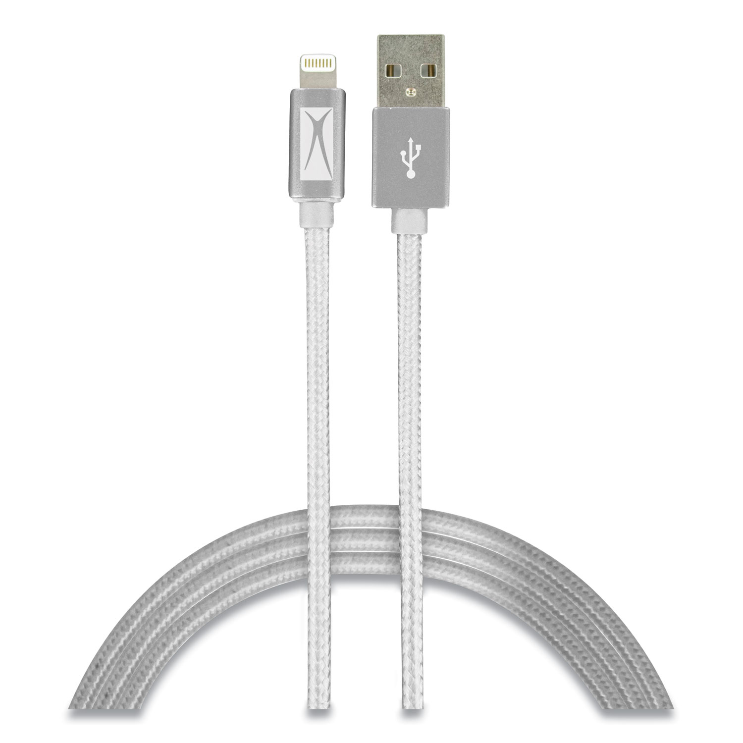  Altec Lansing AL9184 Fabric Lightning Charging Cable, 6 ft, White (ECAAL9184) 