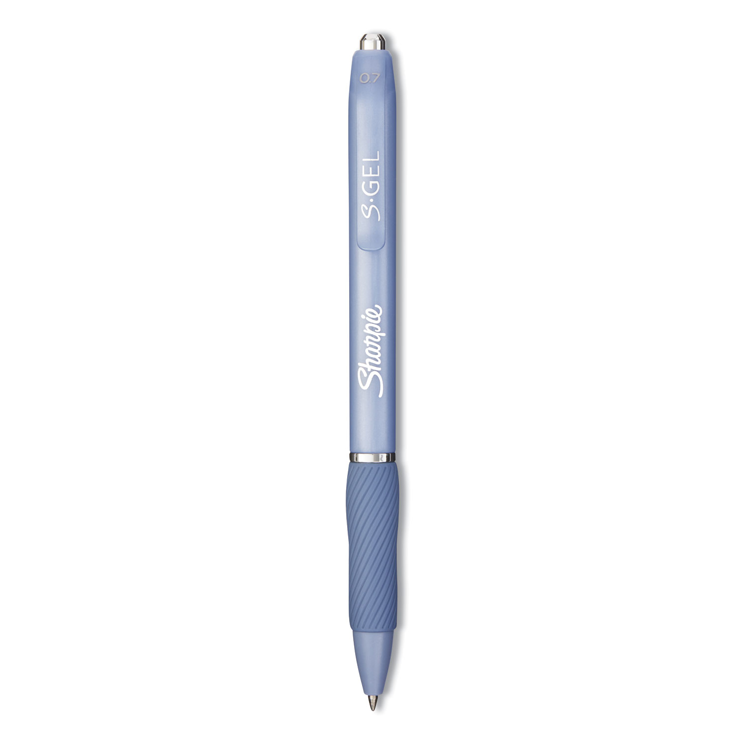 Sharpie® S-Gel™ Fashion Barrel Pen, Medium 0.7 mm, Black Ink, Frost Blue Barrel, Dozen