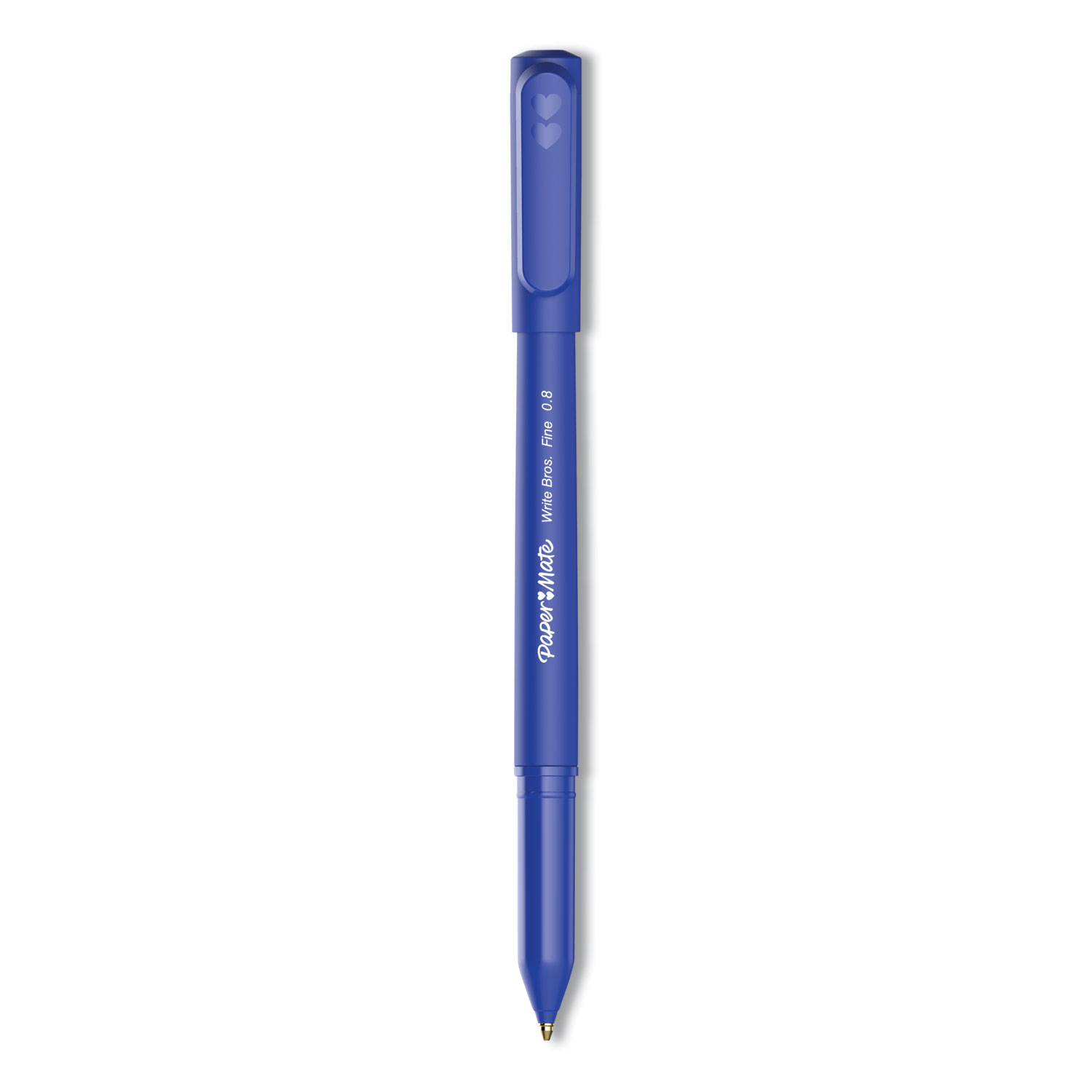 Paper Mate® Write Bros. Ballpoint Pen, Fine 0.8 mm, Blue Ink/Barrel, Dozen