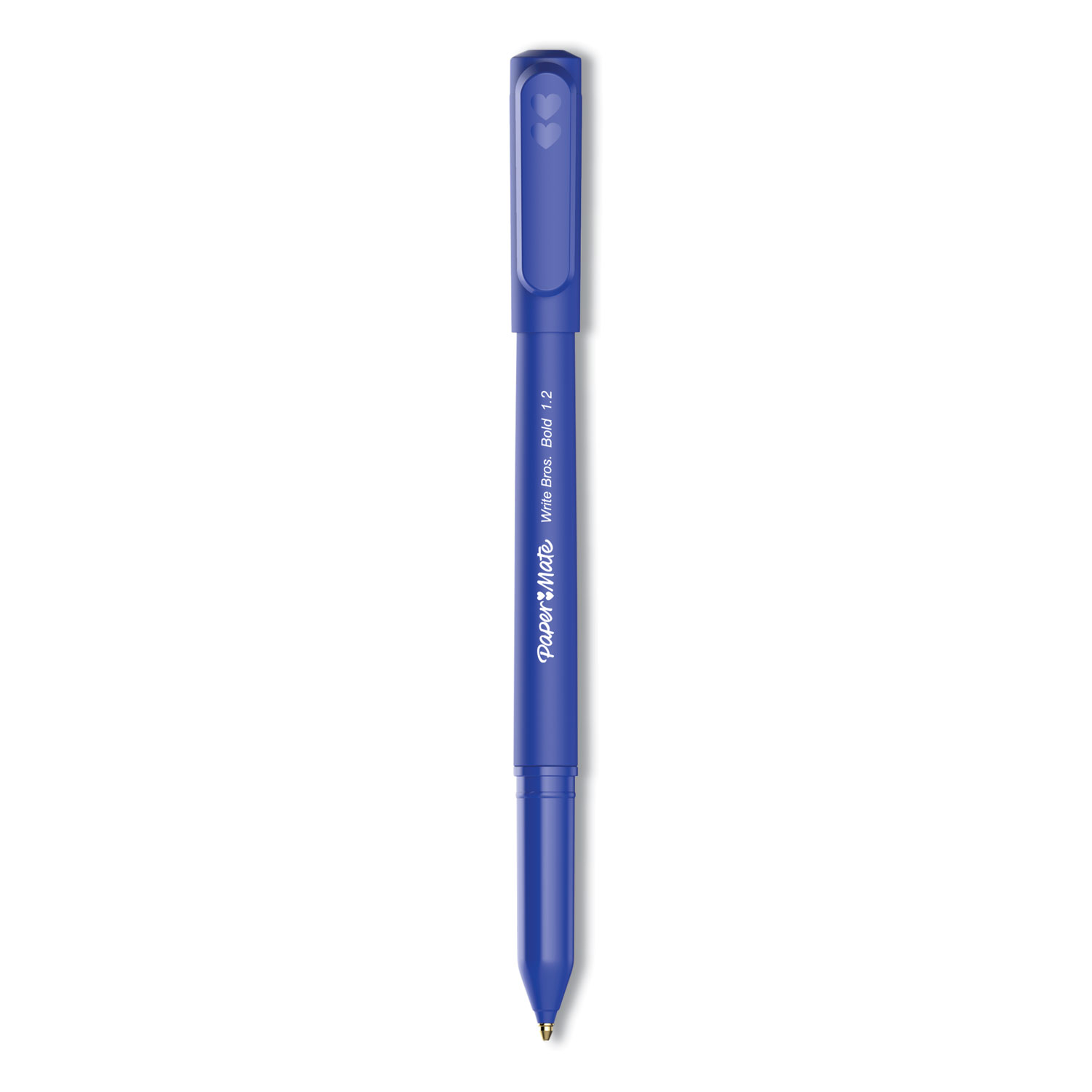 Paper Mate® Write Bros. Ballpoint Pen, Bold 1.2 mm, Blue Ink/Barrel, Dozen