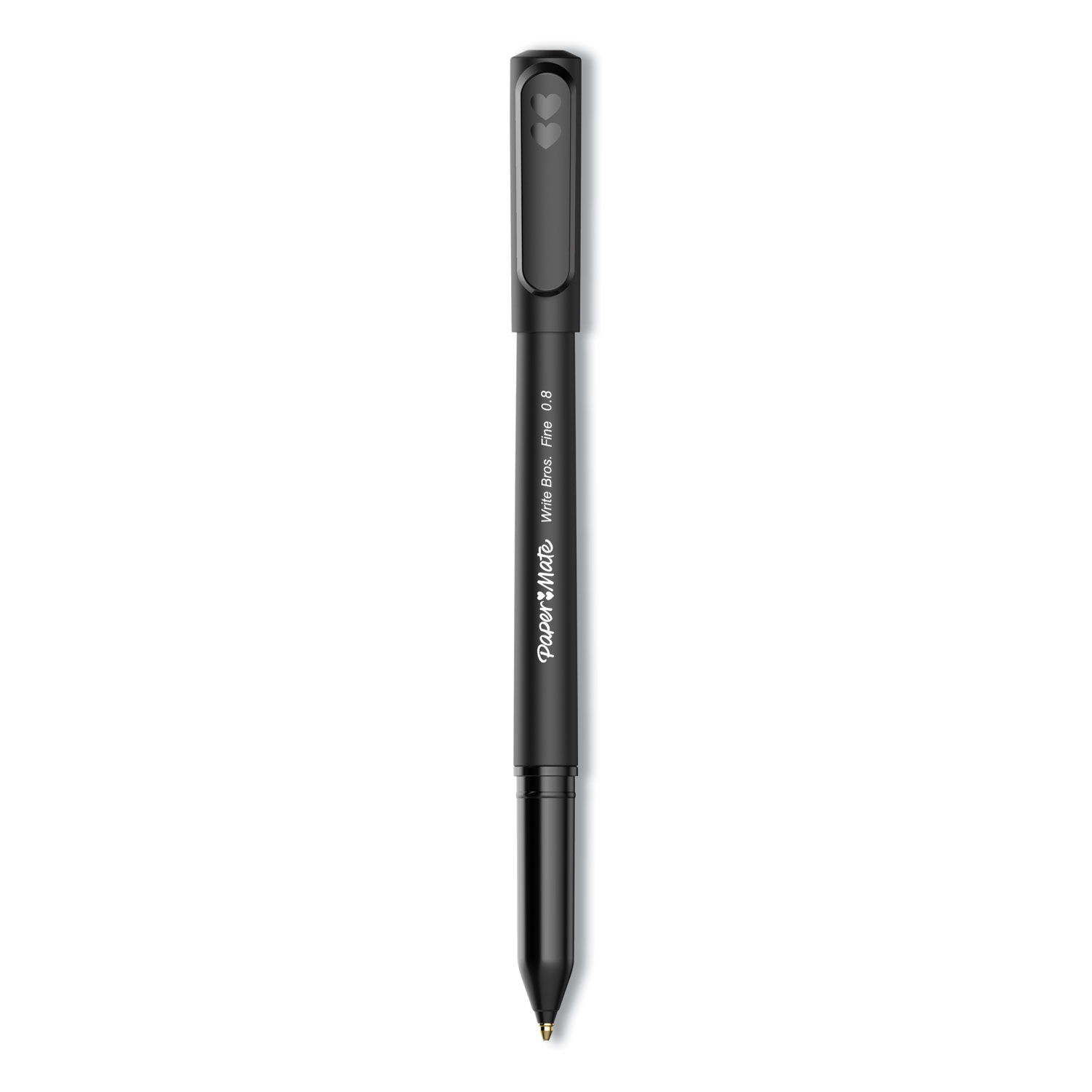 Paper Mate® Write Bros. Ballpoint Pen, Fine 0.8 mm, Black Ink/Barrel, Dozen