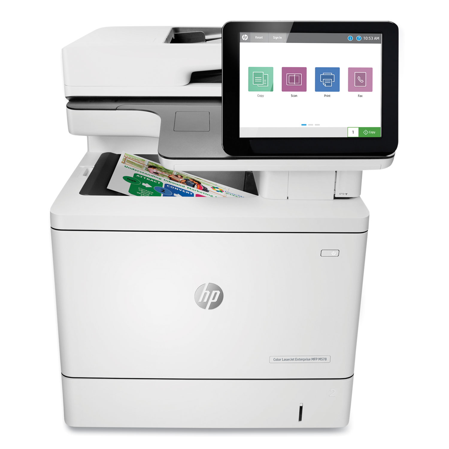  HP 7ZU86A#BGJ LaserJet Enterprise MFP M578f Multifunction Printer, Copy/Fax/Print/Scan (HEW7ZU86A) 