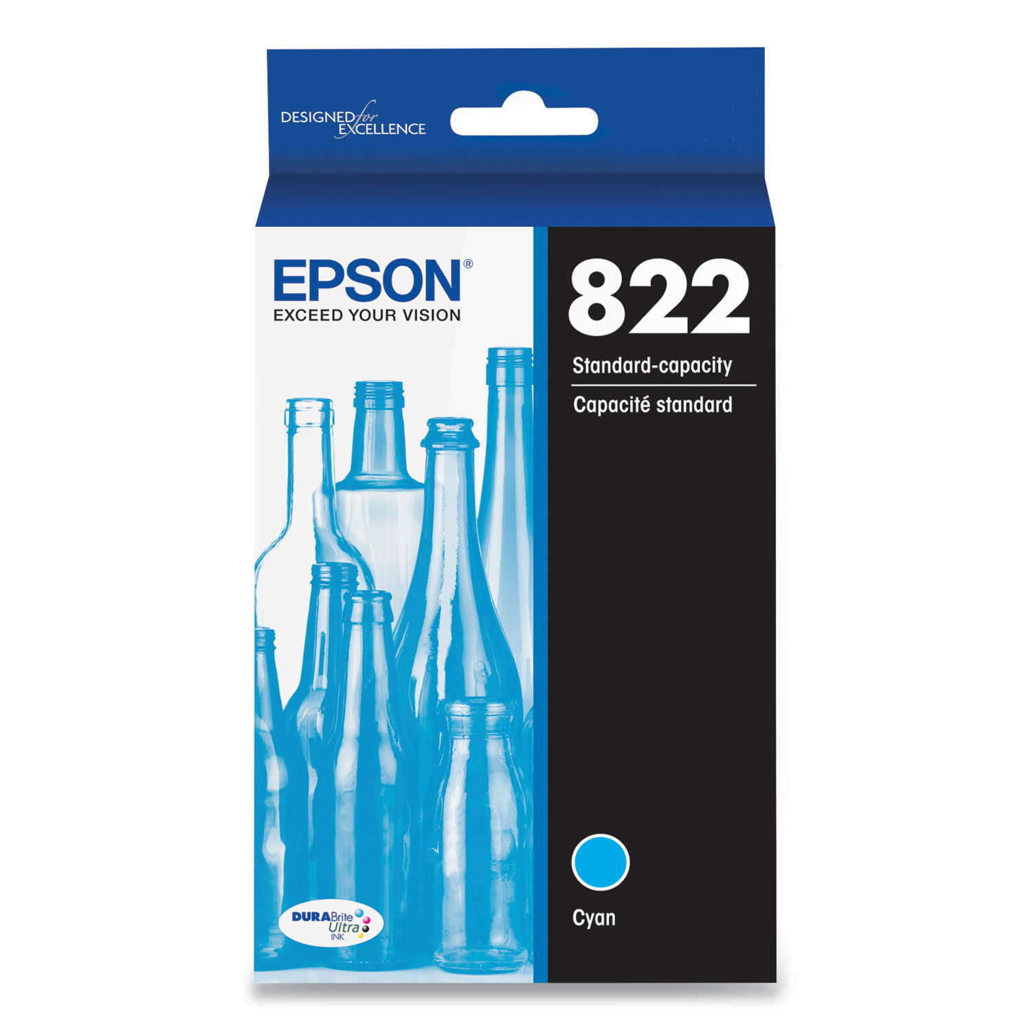  Epson T822220S T822220S (T822) DURABrite Ultra Ink, 240 Page-Yield, Cyan (EPST822220S) 