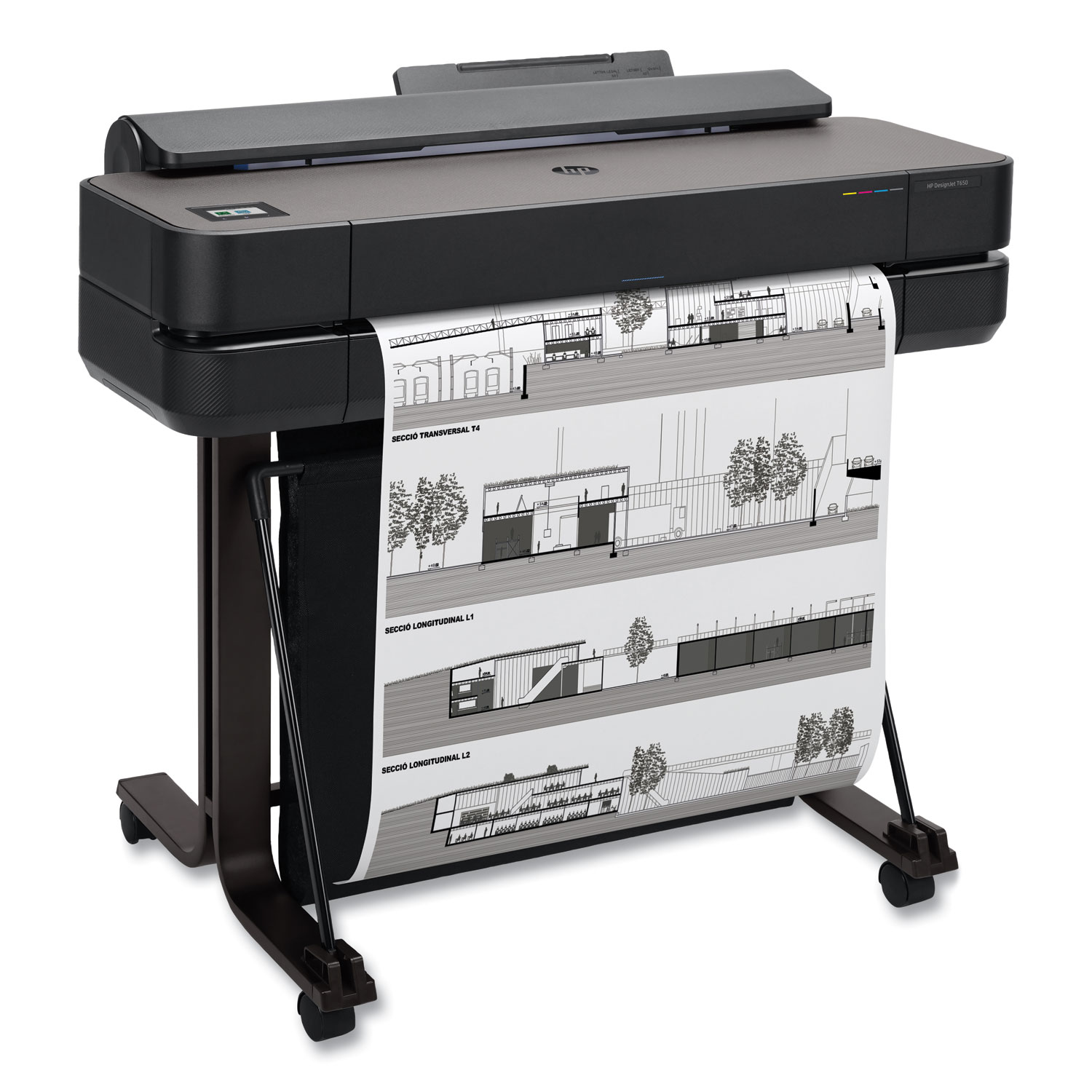 HP 5HB08A#B1K DesignJet T650 24 Large-Format Wireless Plotter Printer (HEW5HB08A) 
