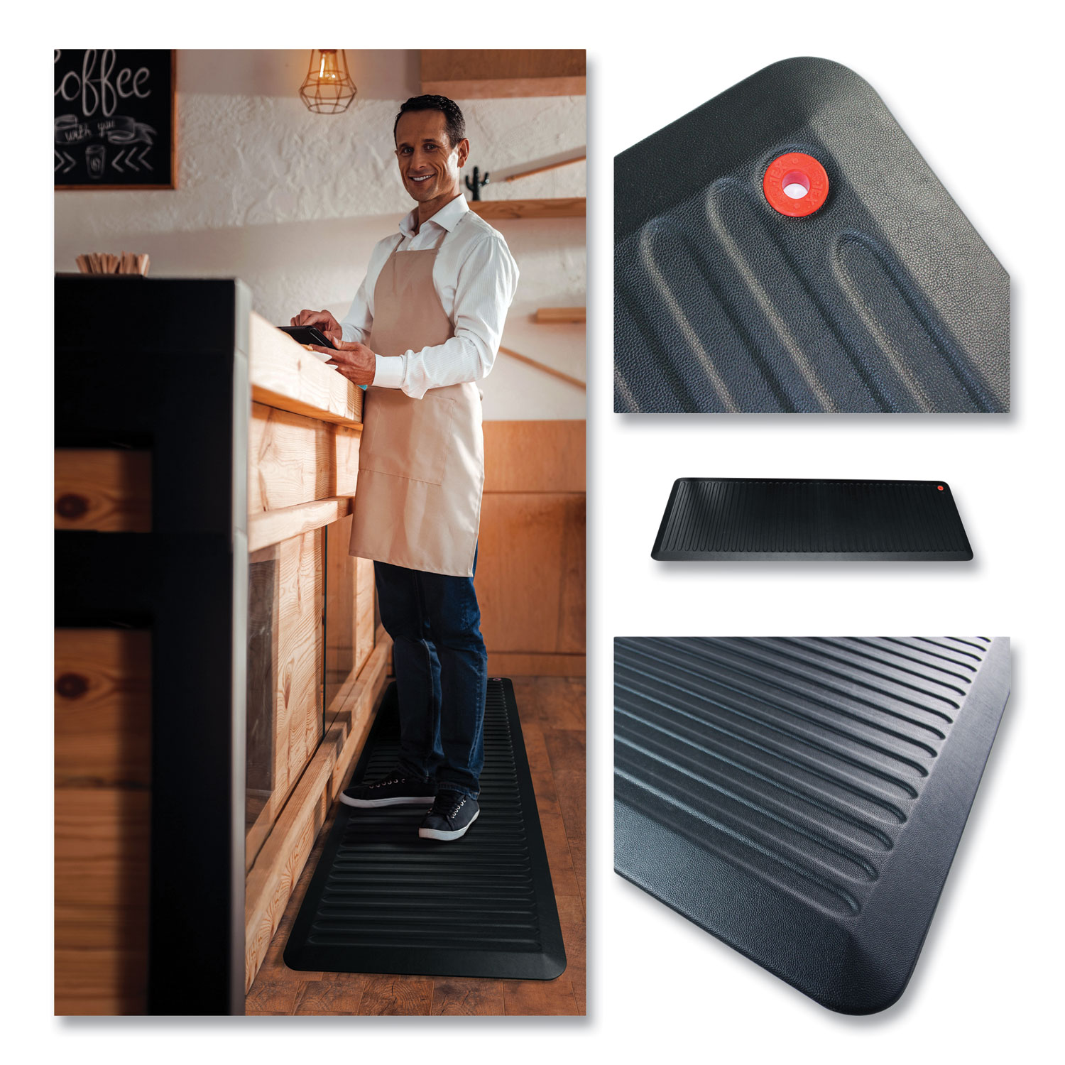 AFS-TEX 6000X Extra Long Active Anti-Fatigue Floor Runner Standing Comfort  Mat - Black - 23 x