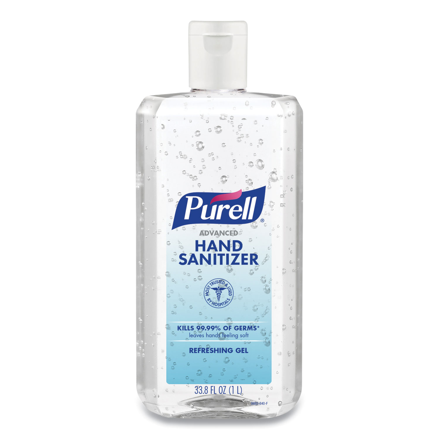  PURELL 9683-04 Advanced Refreshing Gel Hand Sanitizer, Clean Scent, 1 L Flip Cap Bottle, 4/Carton (GOJ968304CT) 