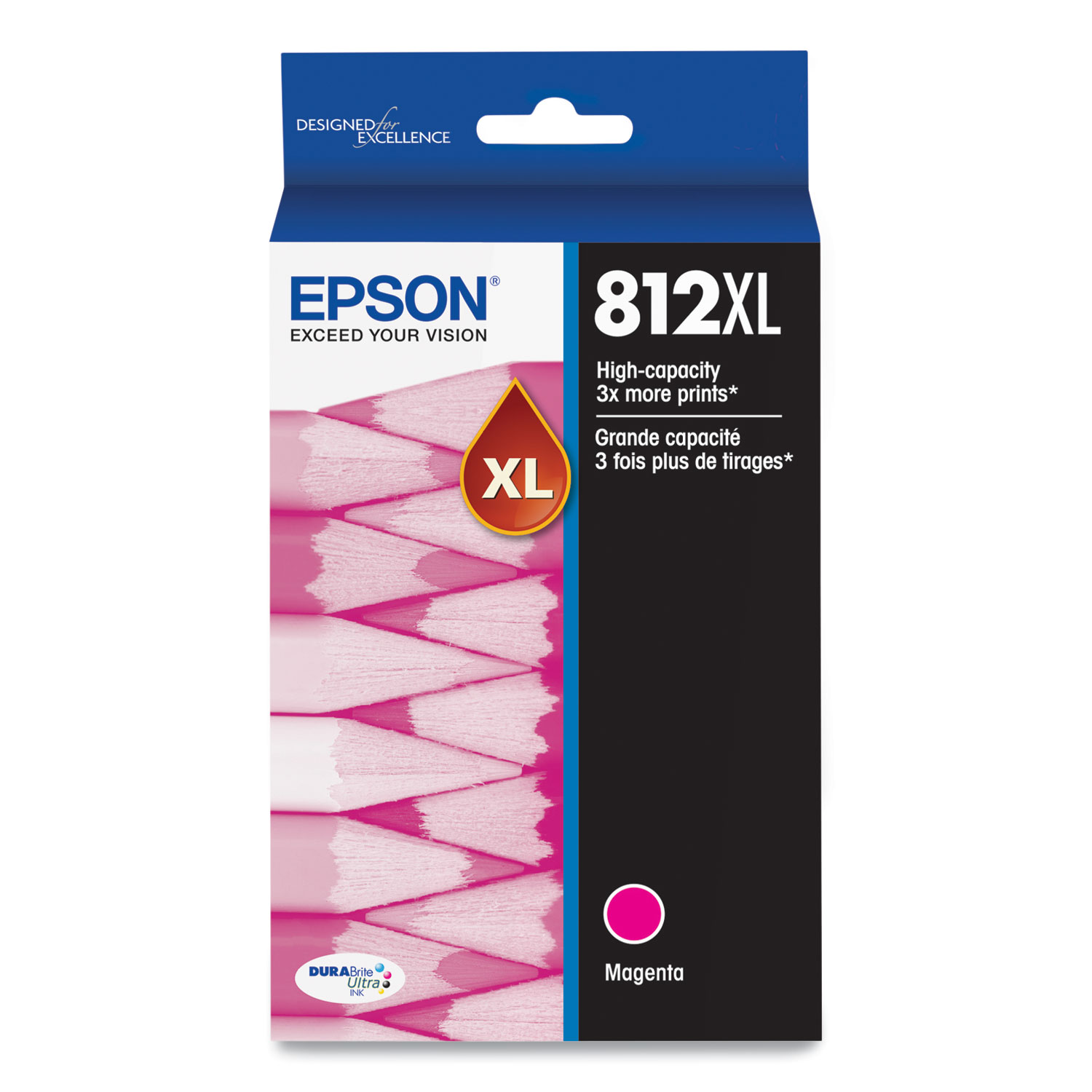  Epson T812XL320S T812XL320S (T812XL) DURABrite Ultra High-Yield Ink, 1,100 Page-Yield, Magenta (EPST812XL320S) 