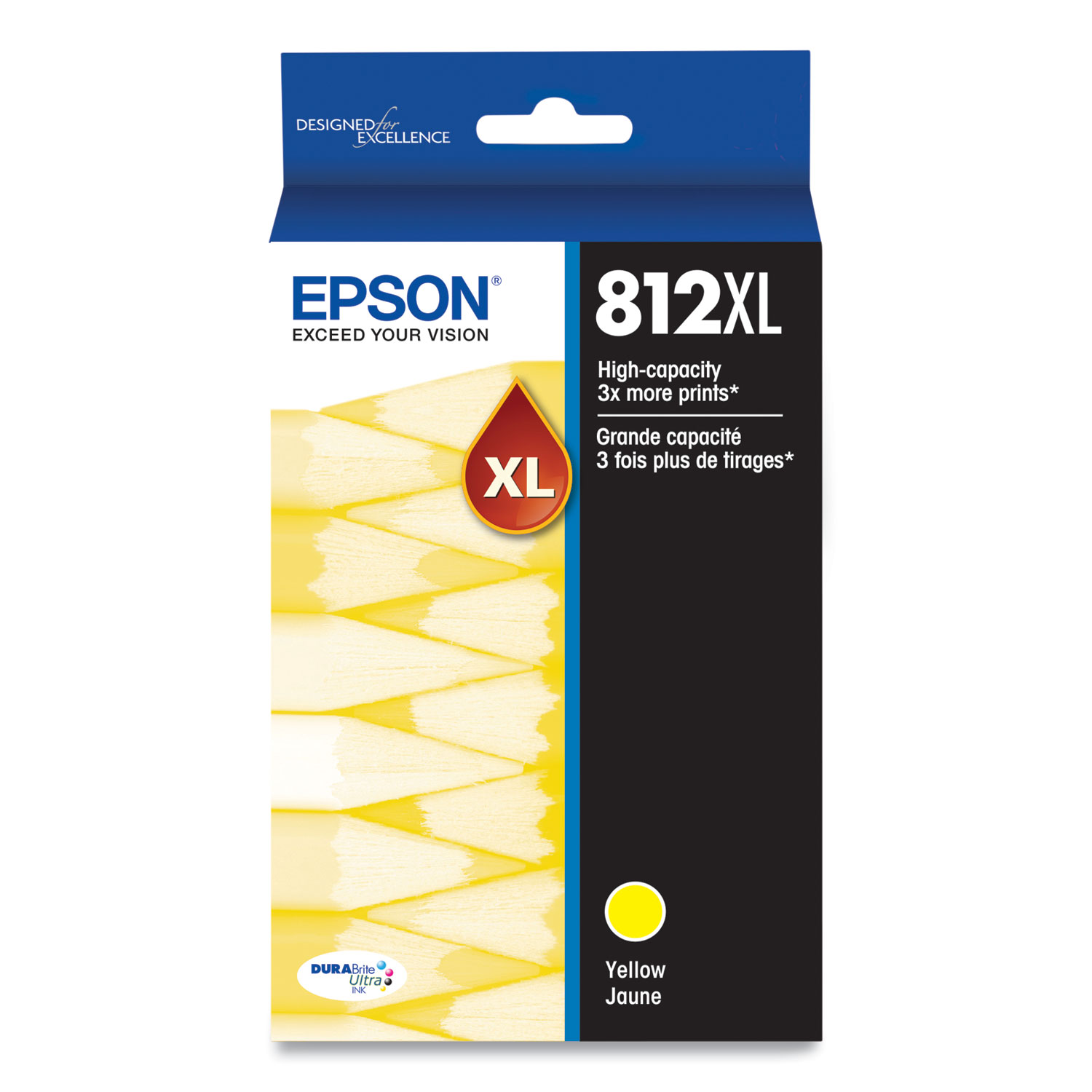 Epson® T812XL420S (T812XL) DURABrite Ultra High-Yield Ink, 1,100 Page-Yield, Yellow