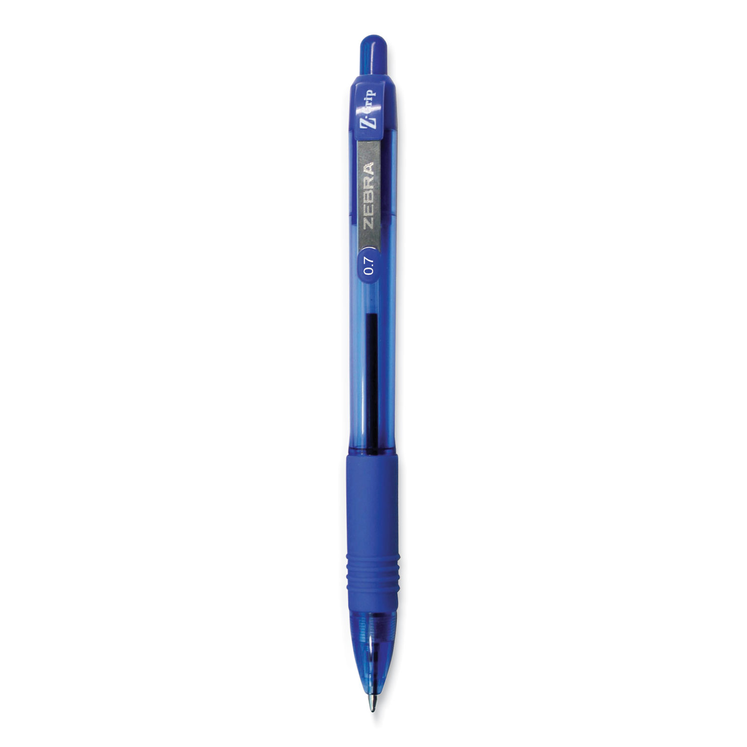 Zebra® Z-Grip Retractable Ballpoint Pen, Medium 0.7 mm, Blue Ink, Blue Tinted Barrel, Dozen
