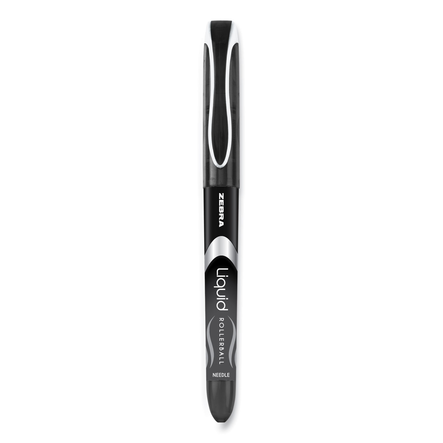 Zebra® Liquid Rollerball Pen, Extra-Fine 0.5 mm, Black Ink, Black Barrel, Dozen
