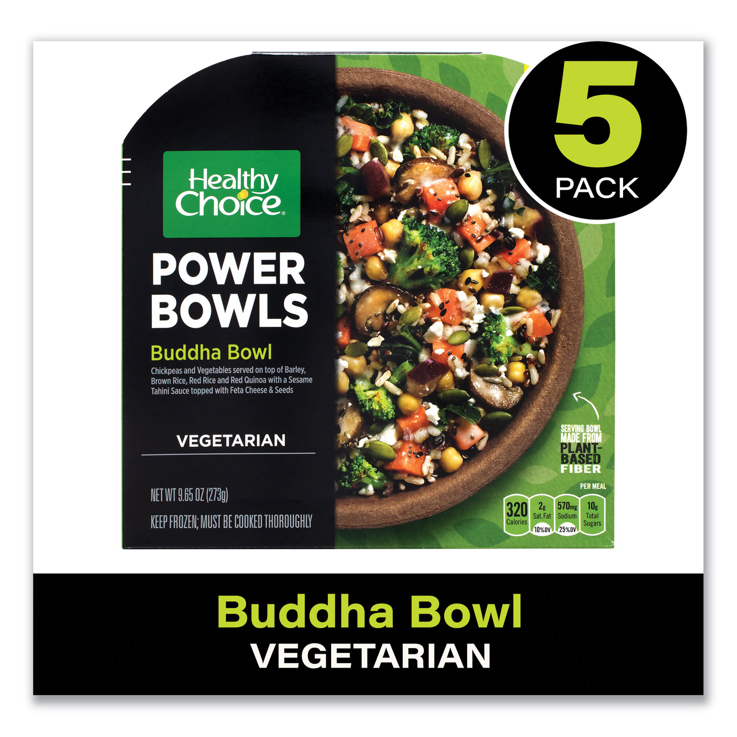  Healthy Choice 7265501112 Power Bowl Buddha Bowl, 9.65 oz Bowl, 5/Pack, Free Delivery in 1-4 Business Days (GRR90300172) 