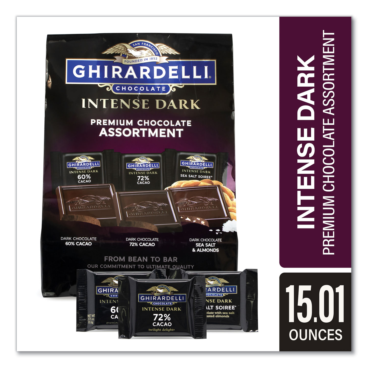  Ghirardelli 31534 Intense Dark Chocolate Premium Collection, 15.01 oz Bag, Free Delivery in 1-4 Business Days (GRR22001102) 