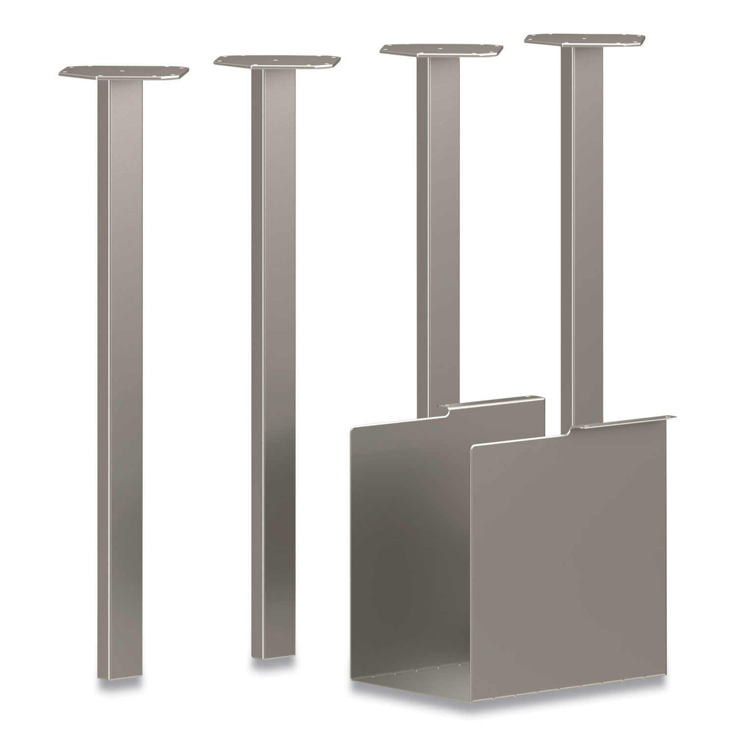 HON® Coze Table Legs, 5.75 x 28, Silver, 4/Pack