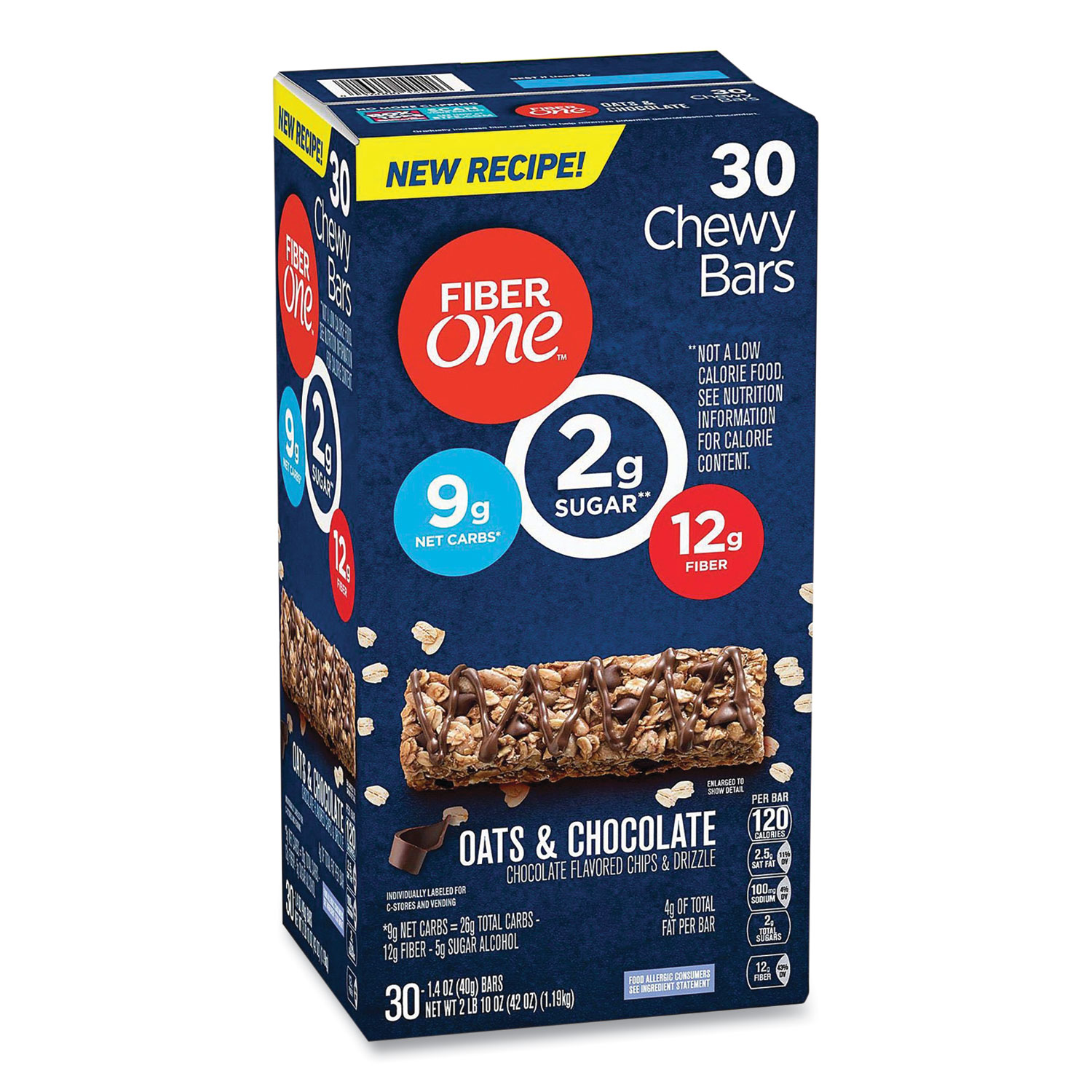  Fiber One 43616 Chewy Bars, Oats and Chocolate, 1.4 oz, 36/Box, Free Delivery in 1-4 Business Days (GRR22000539) 