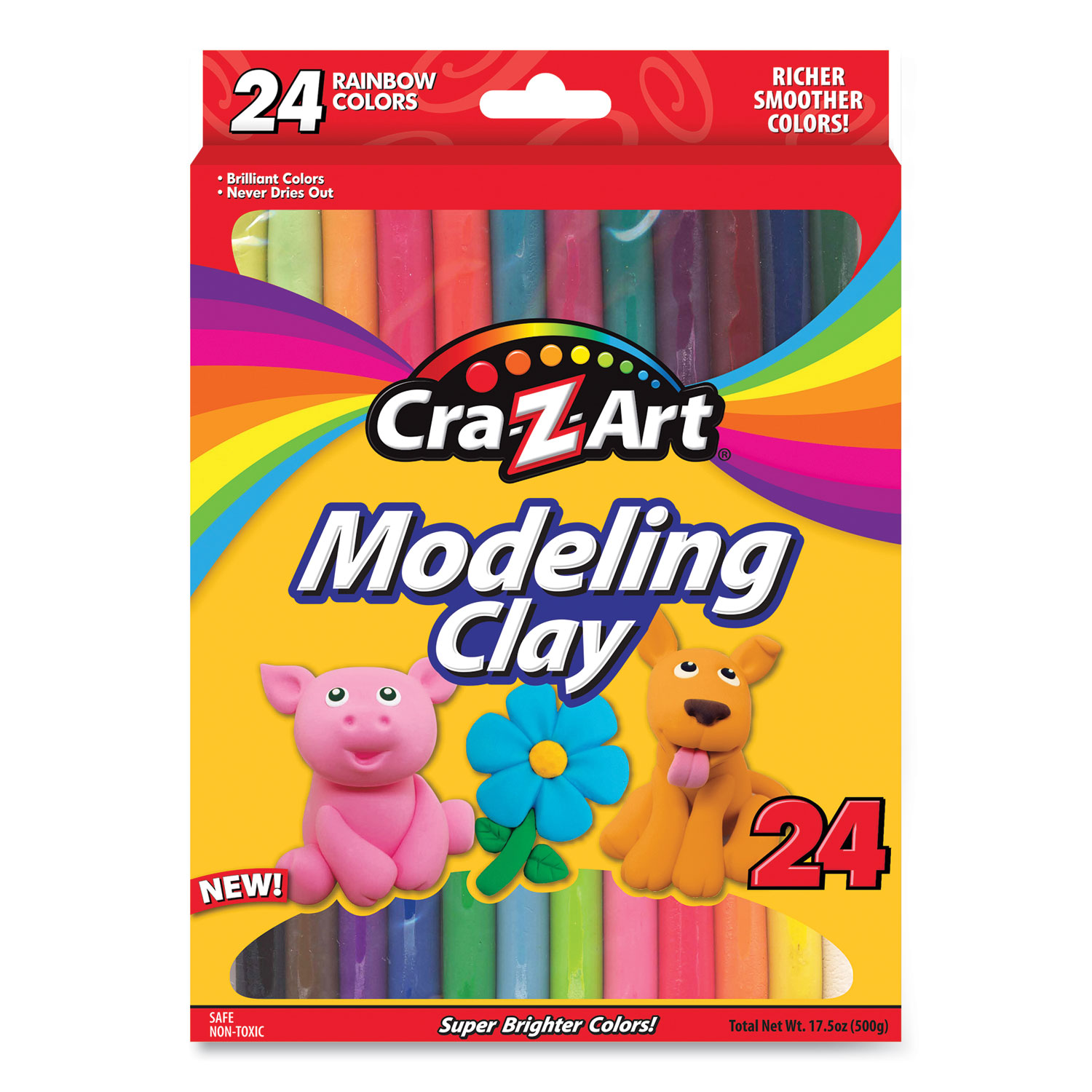  Cra-Z-Art 1090118 Modeling Clay, 0.73 oz Each Color, 24 Assorted Colors, 24/Box (CZA1090118) 