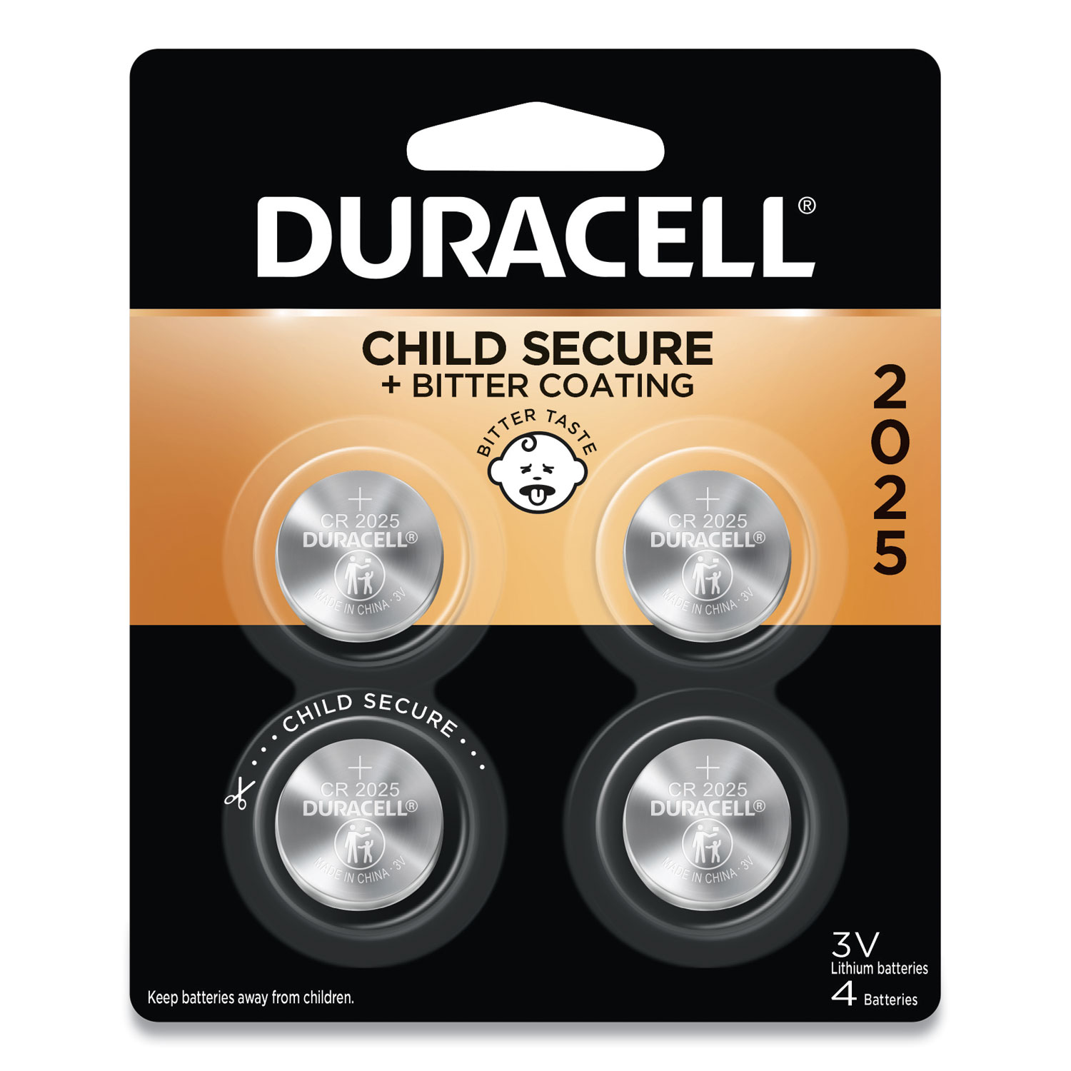  Duracell DL2025B4PK Lithium Coin Battery, 2025, 4/Pack (DURDL2025B4PK) 