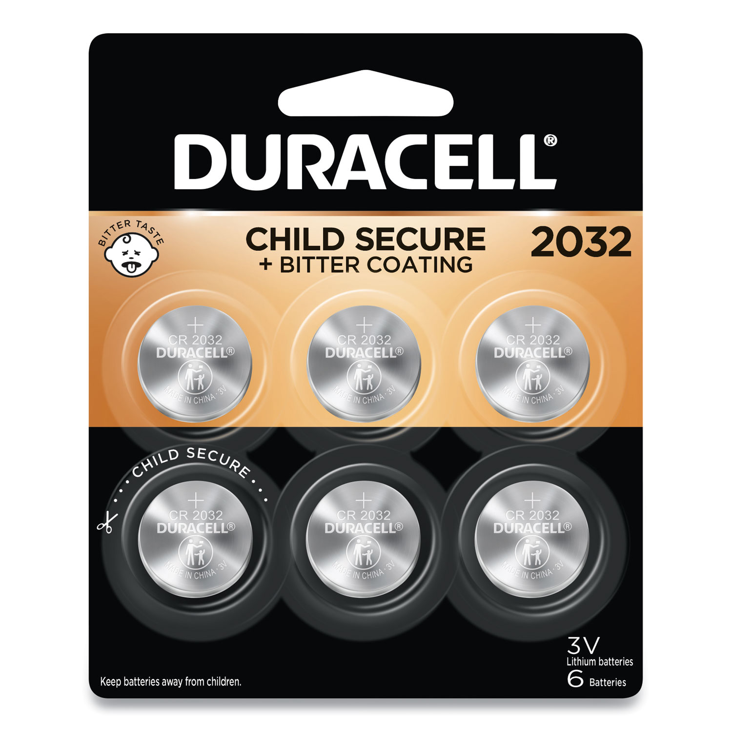  Duracell DL2032B6PK Lithium Coin Battery, 2032, 6/Pack (DURDL2032B6PK) 