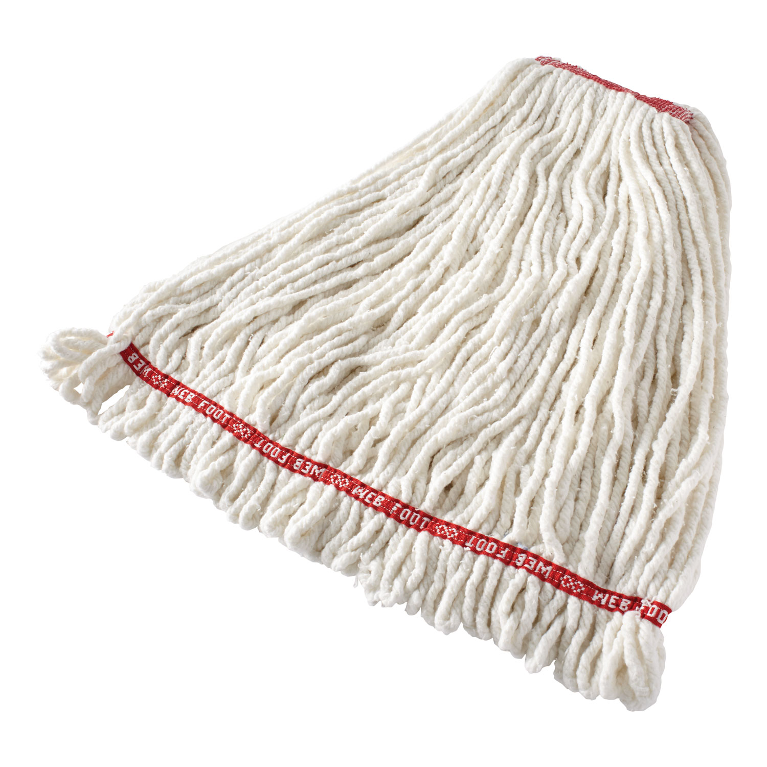  Rubbermaid Commercial FGA21306WH00 Web Foot Shrinkless Looped-End Wet Mop Head, Cotton/Synthetic, Large, White, 1 White Headband (RCPA21306WH00) 
