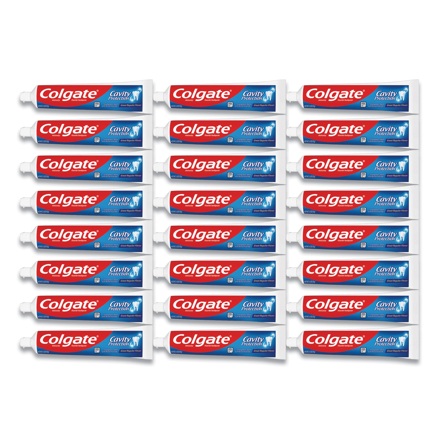 Cavity Protection Toothpaste, Regular Flavor, 2.5 oz Tube, 24/Carton