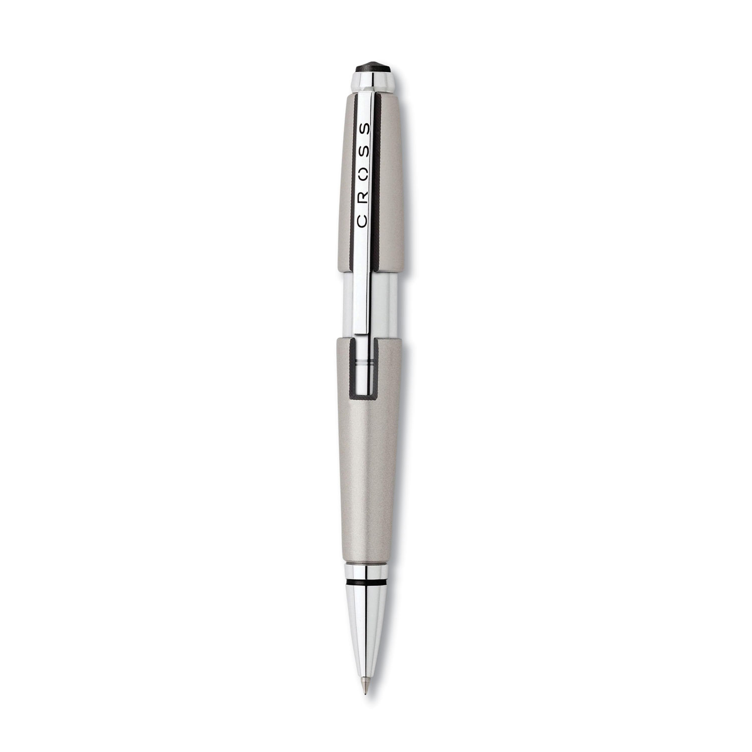 Cross® Edge Retractable Gel Pen Gift Box, Medium 0.7 mm, Black Ink, Titanium Barrel