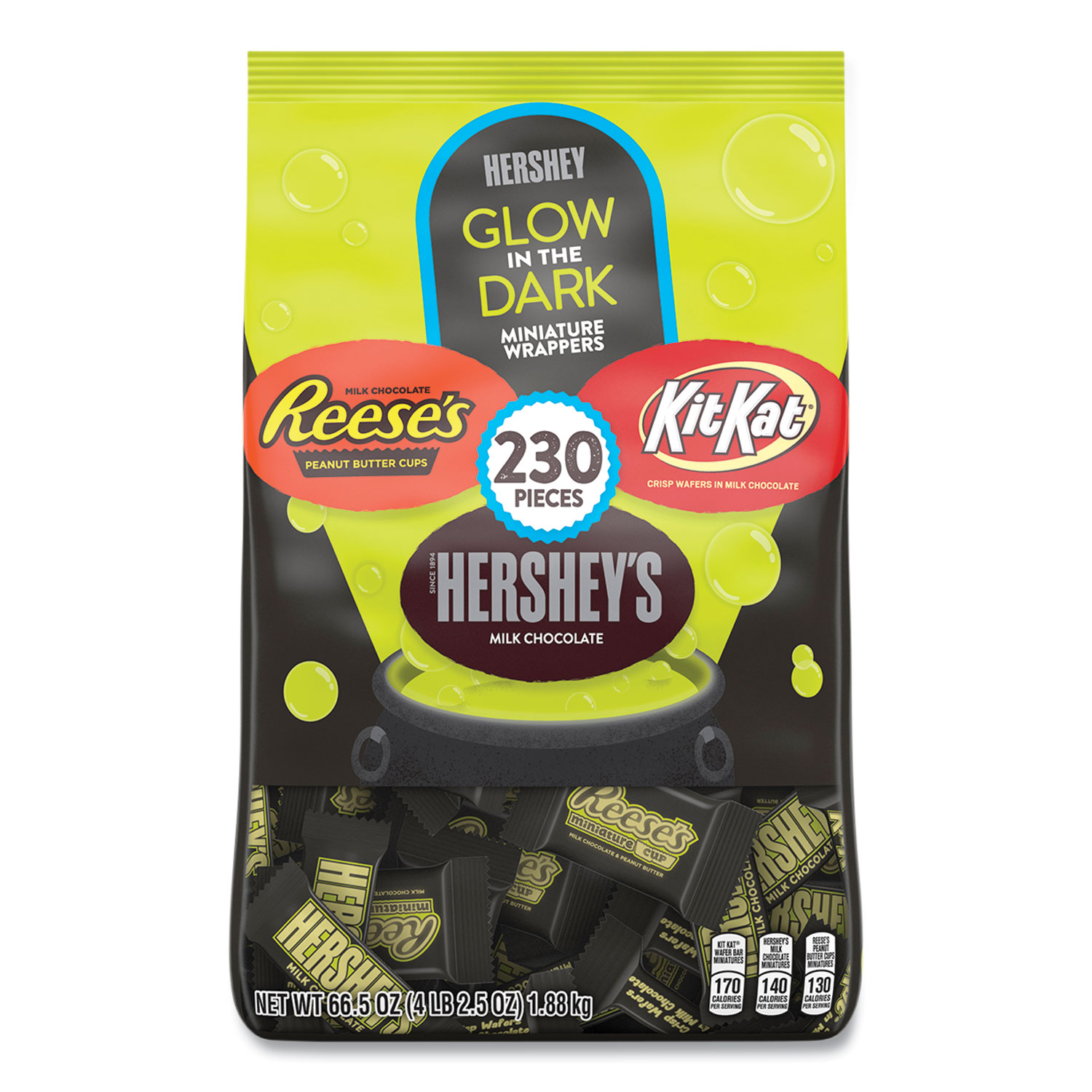 Hershey's HEC48052 Glow In The Dark Miniature Wrappers, 66.5 oz Bag, 230 Pieces (HRS24442489) 