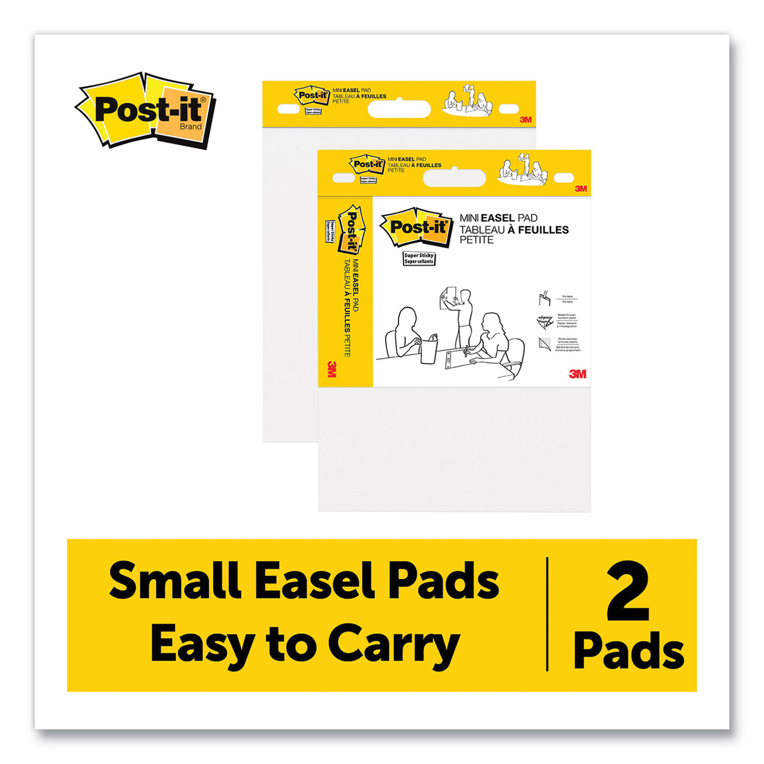 Post-it® Easel Pads Super Sticky Self Stick Easel Pads, 15 x 18, White, 20 Sheets/Pad, 2 Pads/Pack