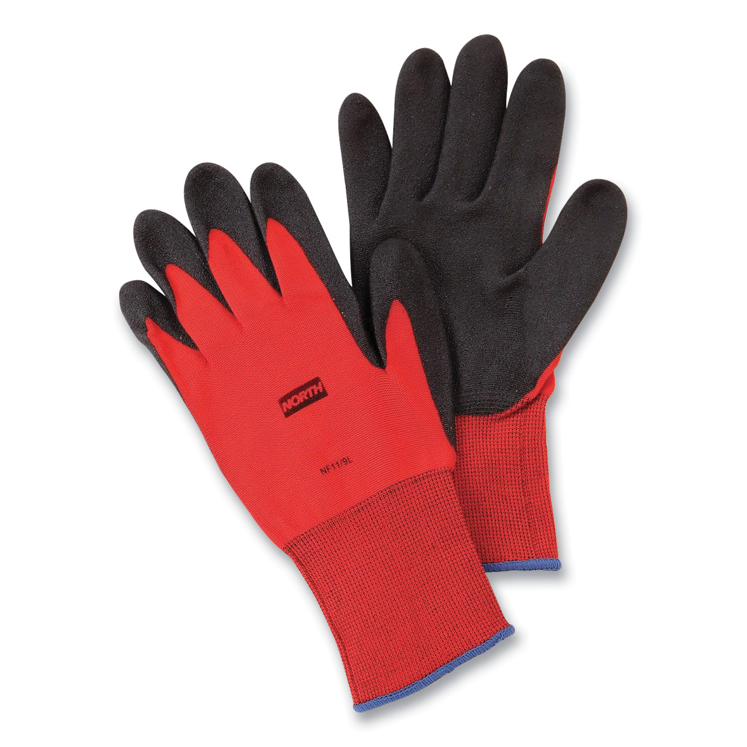 North Safety® NorthFlex Red Foamed PVC Gloves, Medium, Red/Black, 12 Pairs