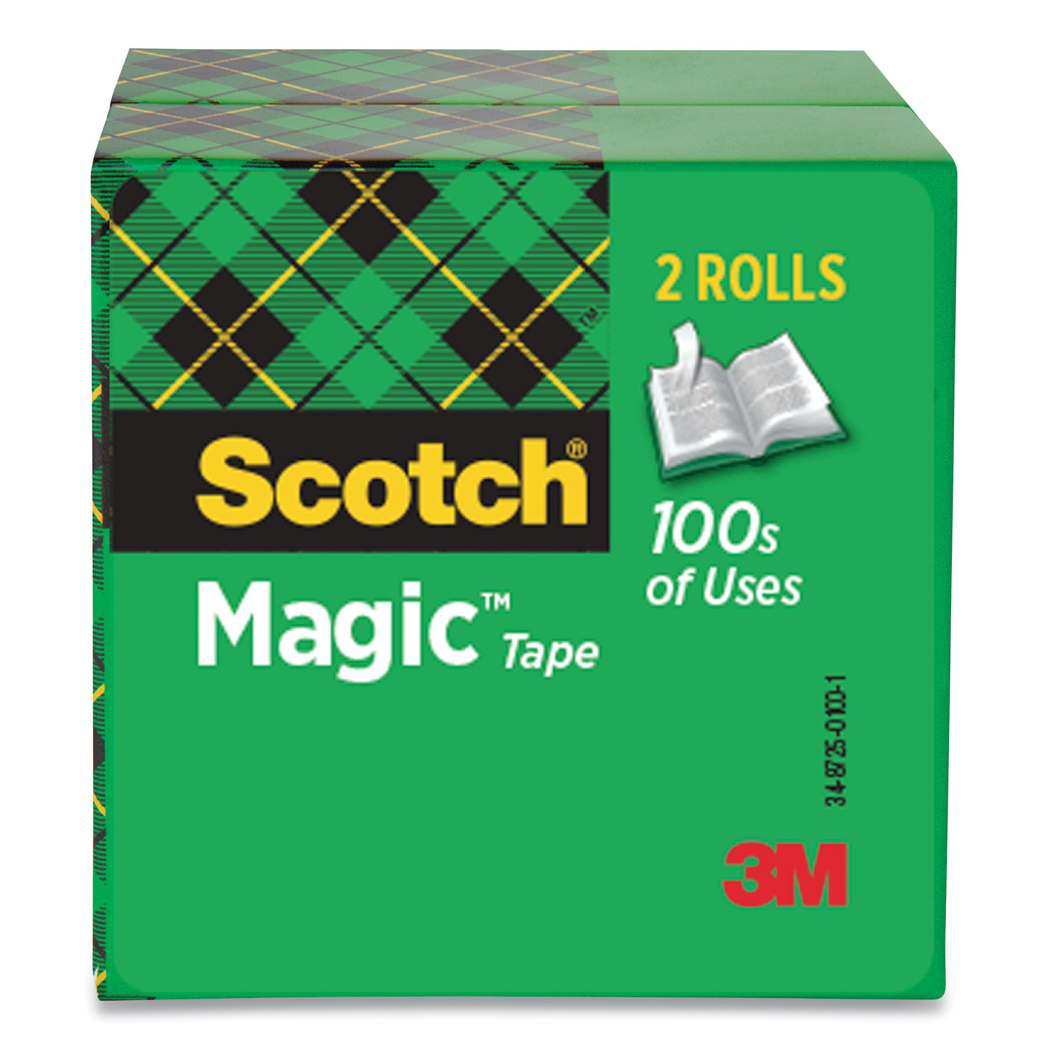  Scotch 810-2P12-72 Magic Tape Refill, 3 Core, 0.5 x 72 yds, Clear, 2/Pack (MMM735767) 