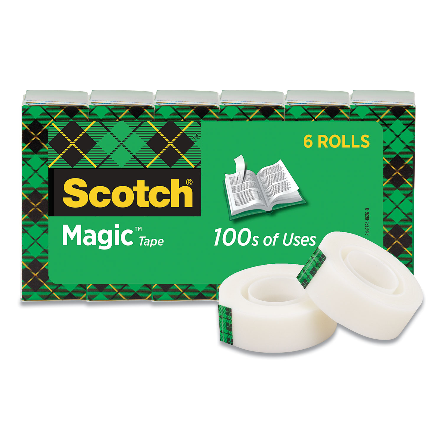  Scotch 810S6 Magic Tape Refill, 1 Core, 0.75 x 22.2 yds, Clear, 6/Pack (MMM894633) 