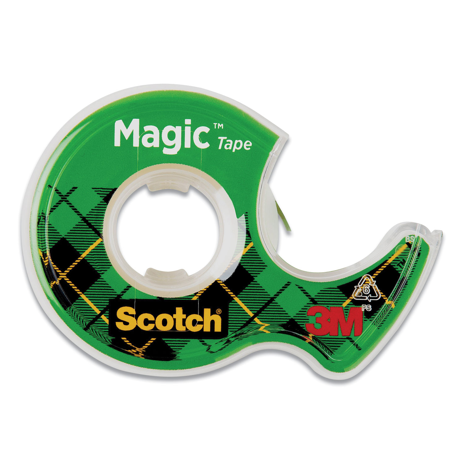 Scotch Wall-Safe Tape with Dispenser, 1 Core, 0.75 x 54.17 ft, Clear, 4/Pack