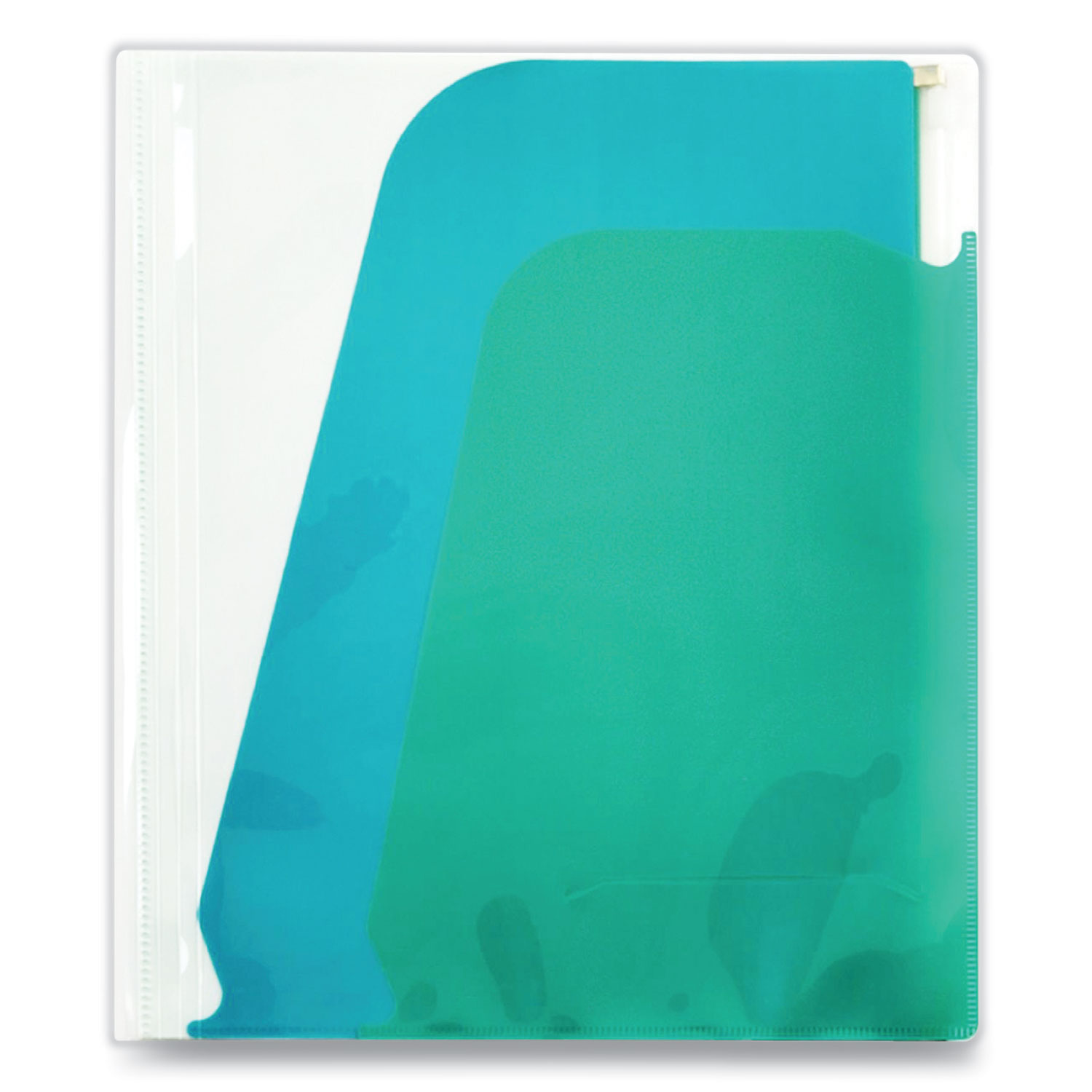 Pendaflex® Poly Pocket-Sleeve-Folder File, 0.5 Expansion, 5 Sections, Letter Size, Clear/Blue/Green