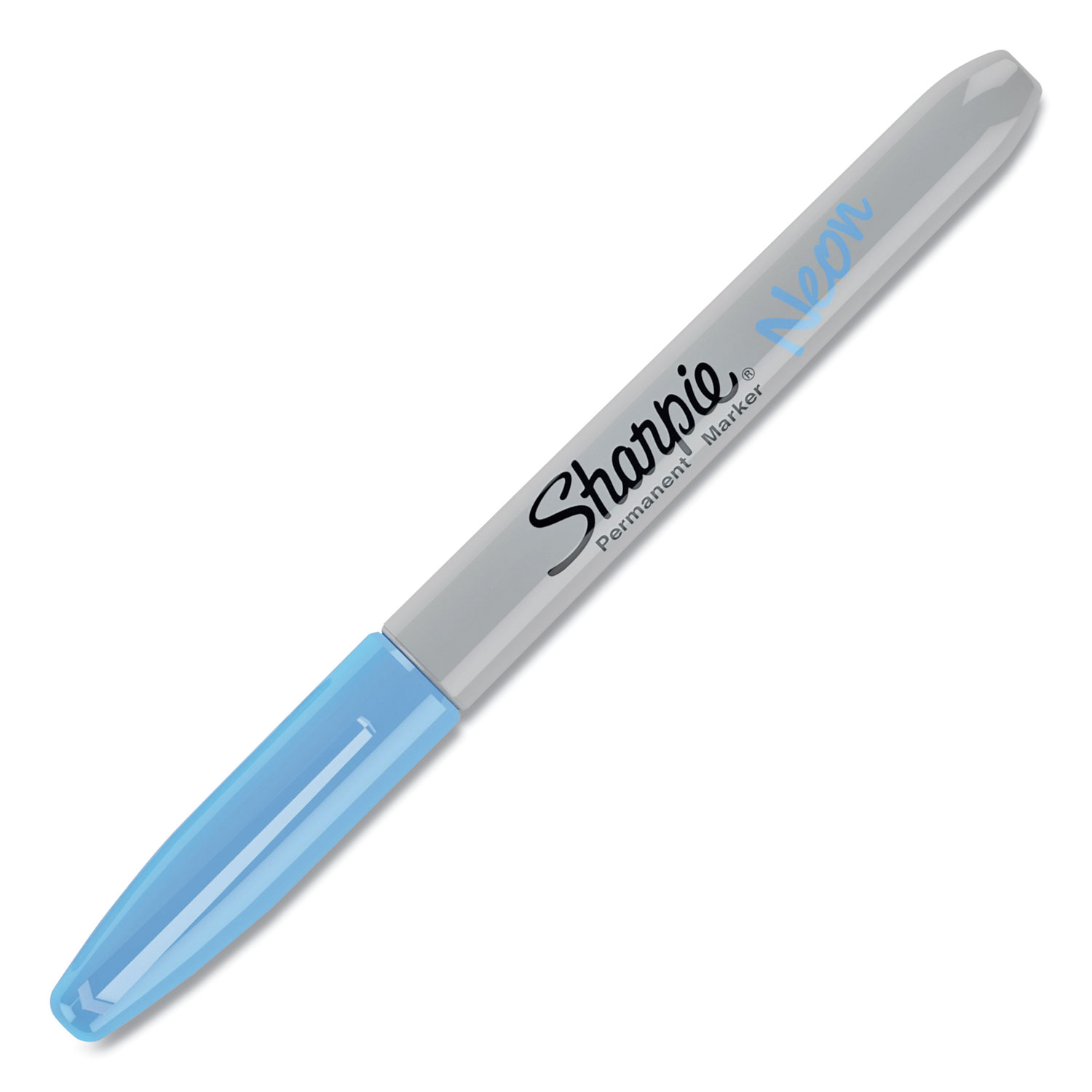 Sharpie® Neon Permanent Markers, Fine Bullet Tip, Neon Blue