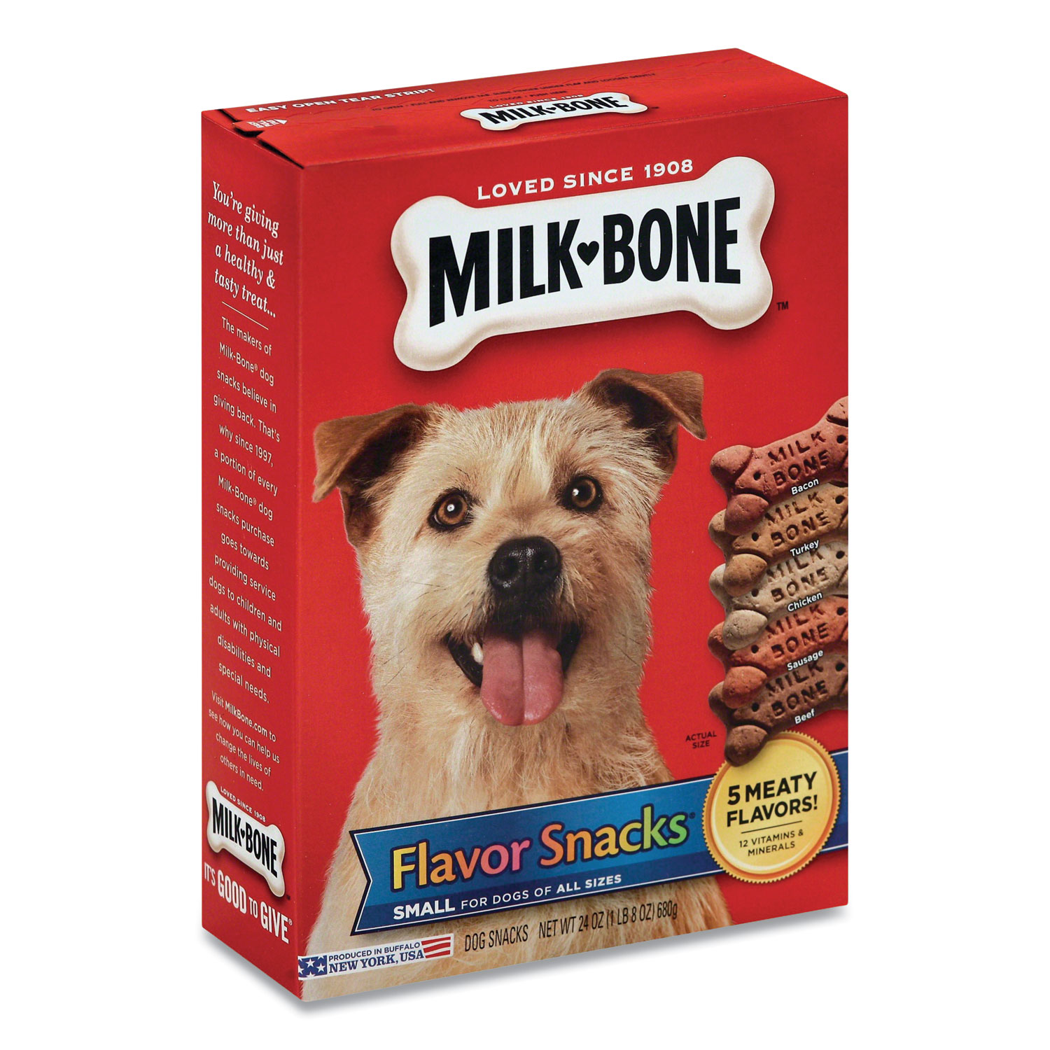 Milk-Bone® Small Sized Dog Biscuits, Bacon; Beef; Chicken; Sausage; Turkey, 24 oz