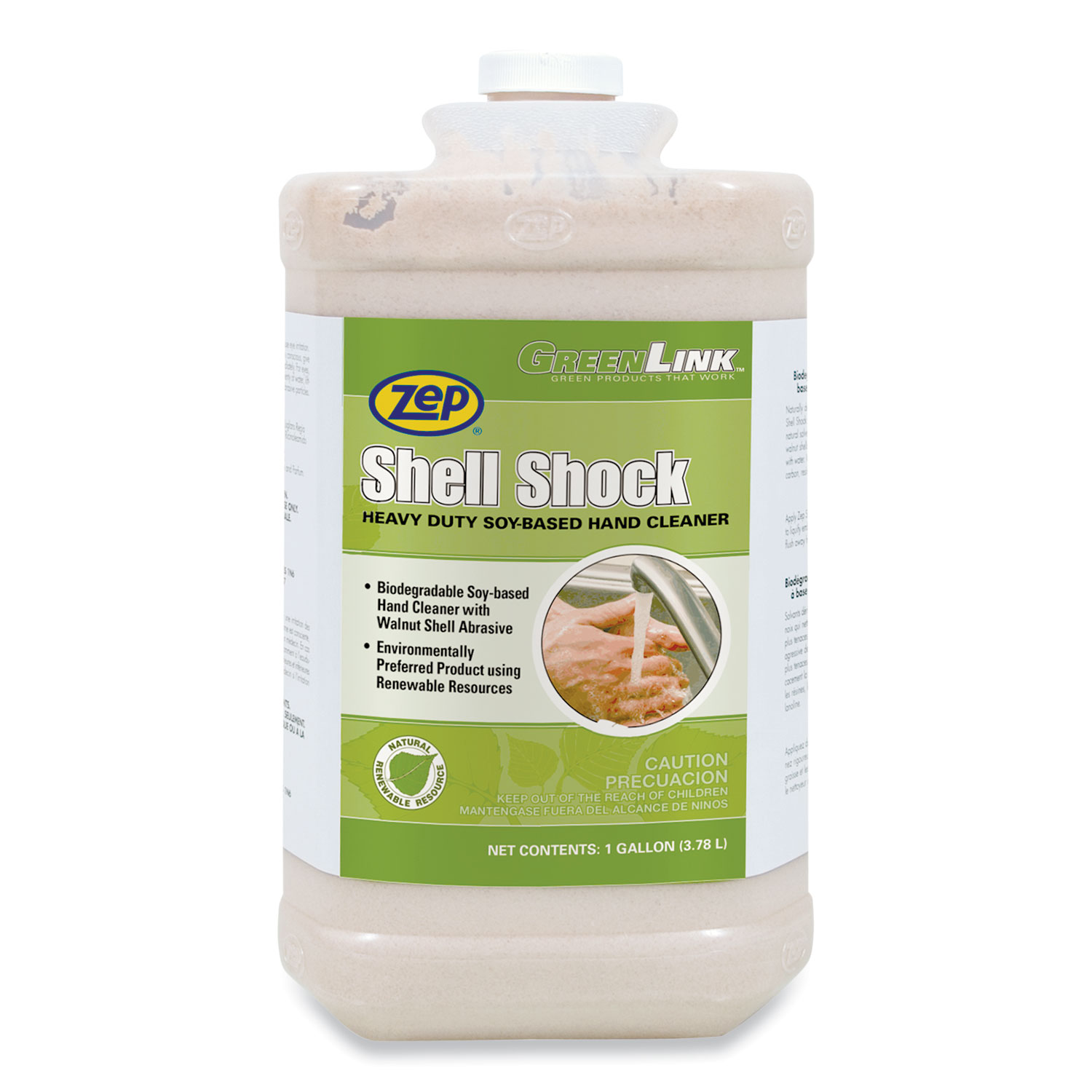 Zep® Shell Shock Heavy Duty Soy-Based Hand Cleaner, Cinnamon, 1 gal Bottle, 4/Carton