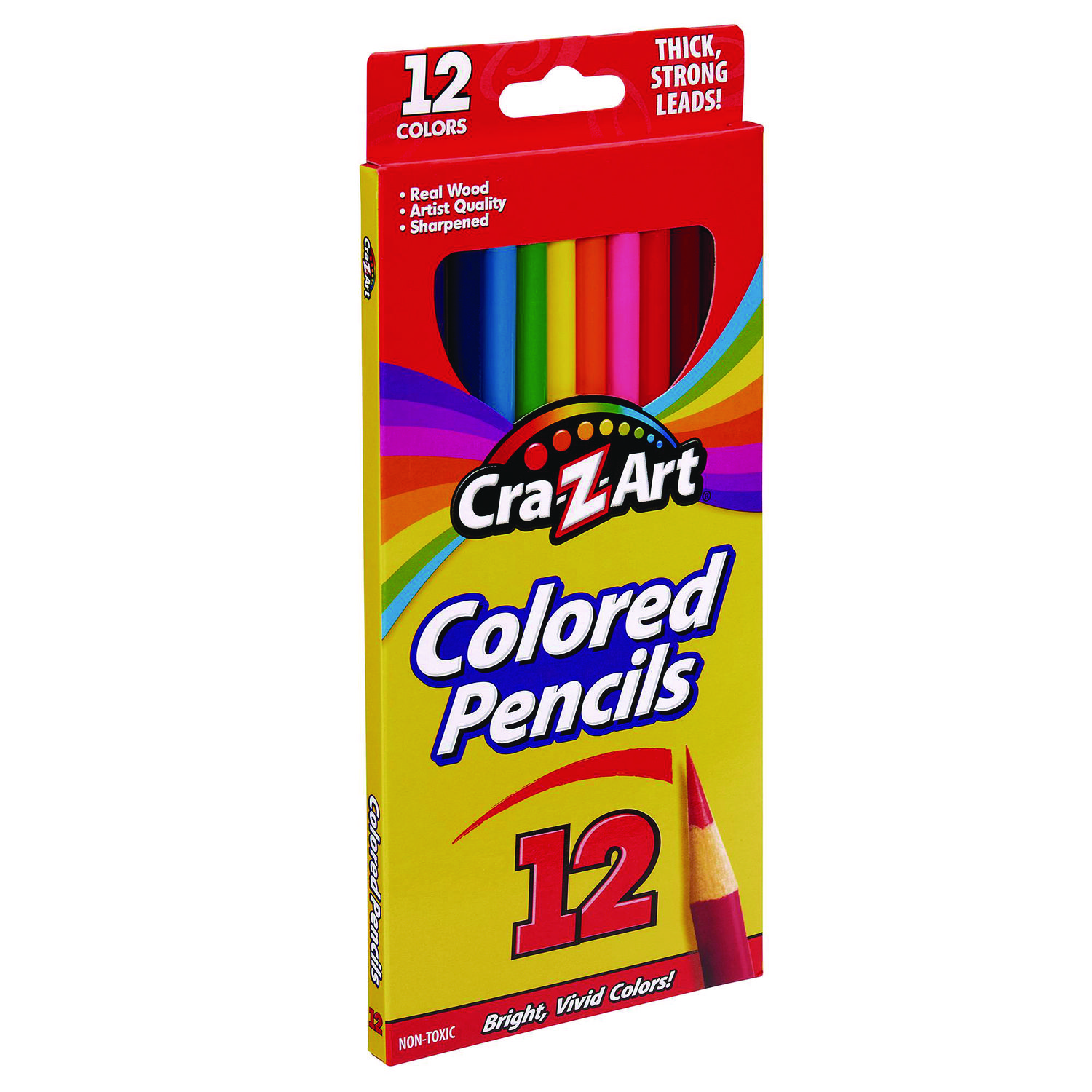 Cra-Z-Art® Colored Pencils, 12 Assorted Lead/Barrel Colors, 12/Set