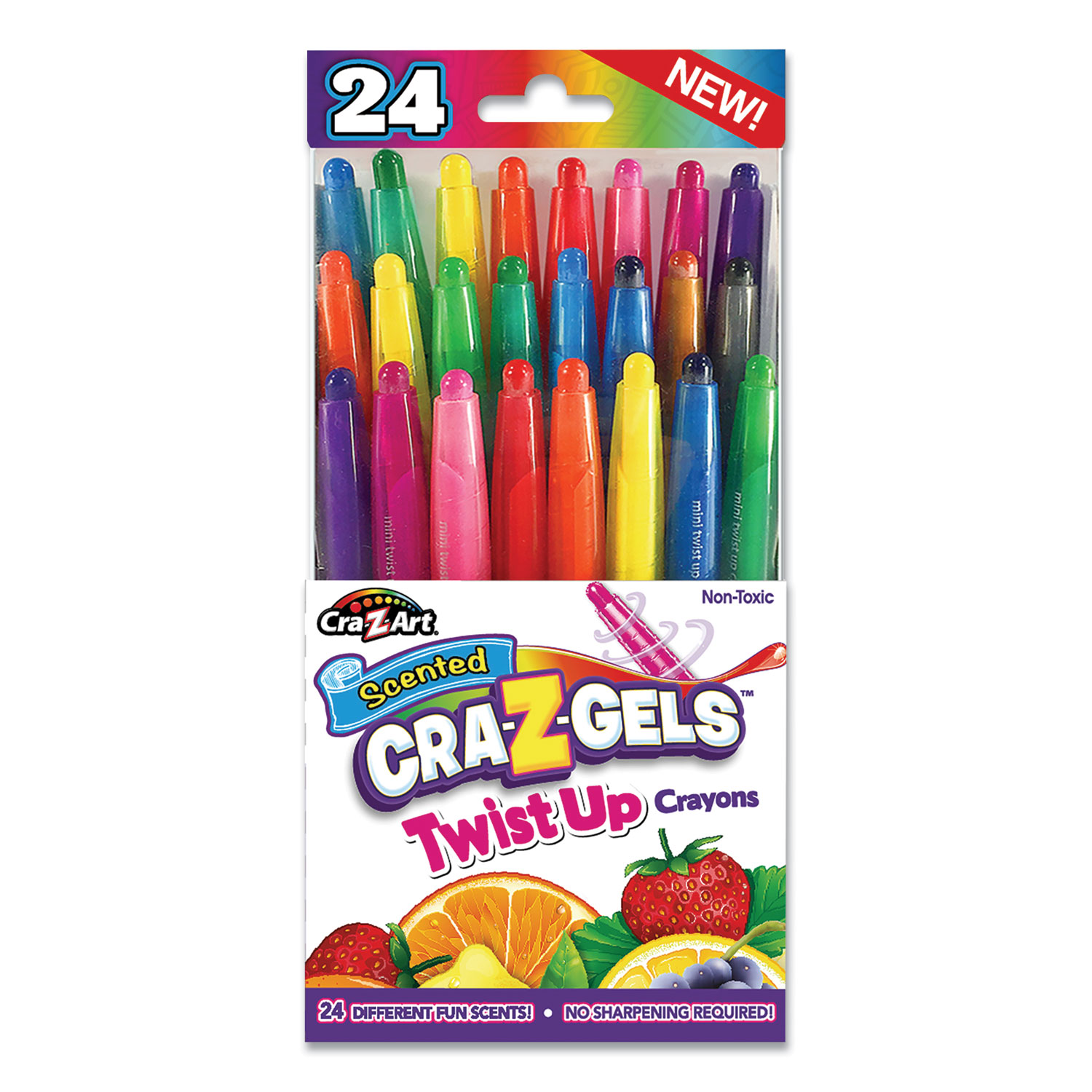 Cra-Z-Art® Scented Cra-Z-Gels Twistup Crayons, 24 Assorted Colors, 24/Pack