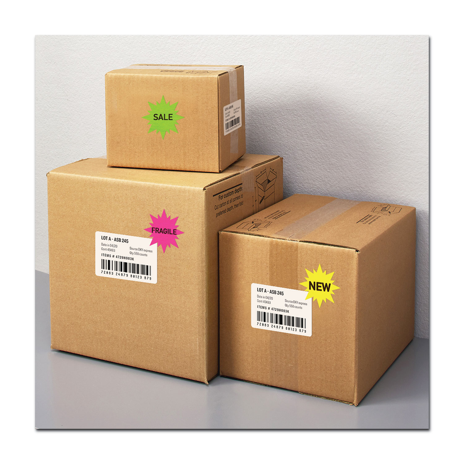 Avery® High-Visibility ID Labels, Laser Printers, 2.25