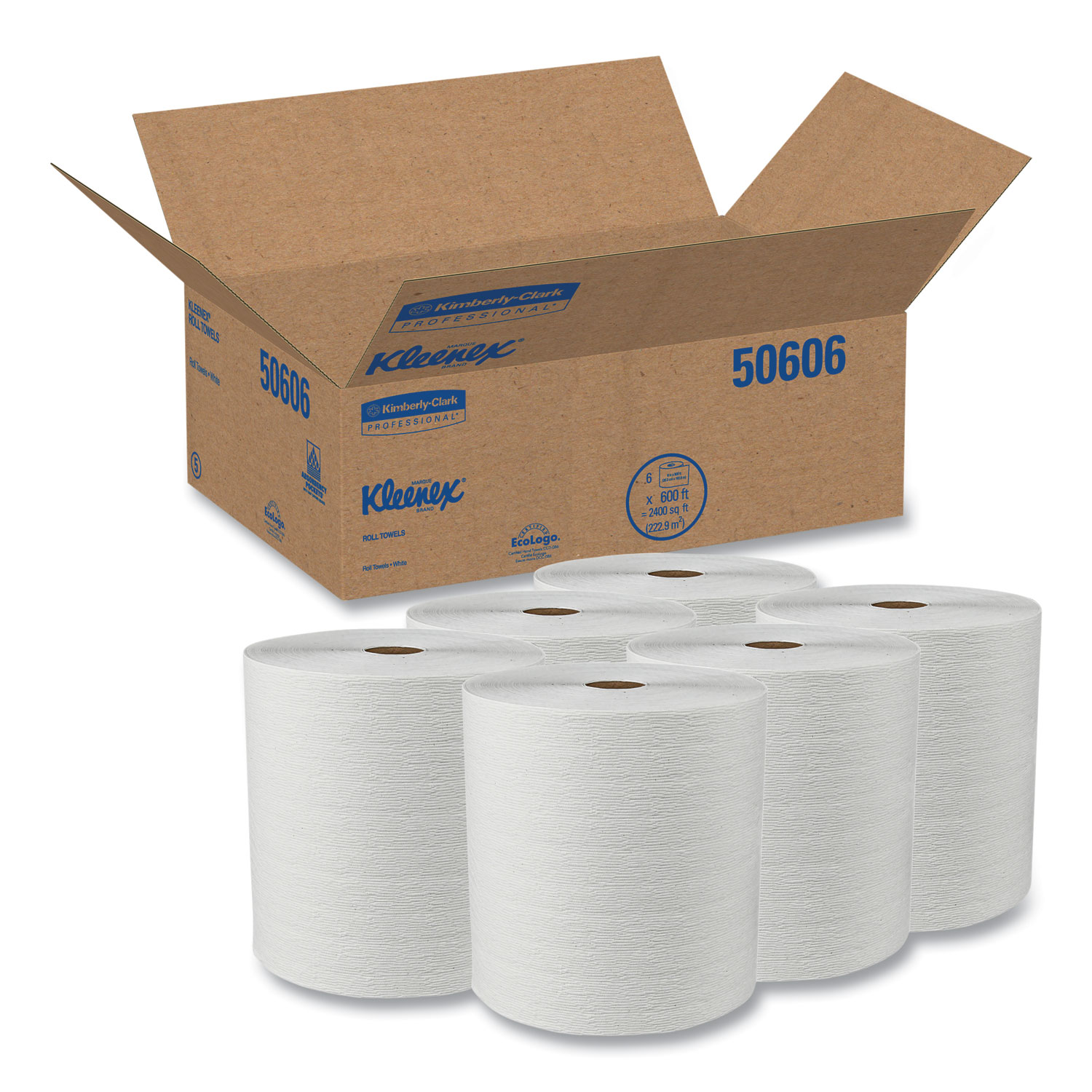 Hard Roll Paper Towels with Premium Absorbency Pockets, 8" x 600 ft, 1.
