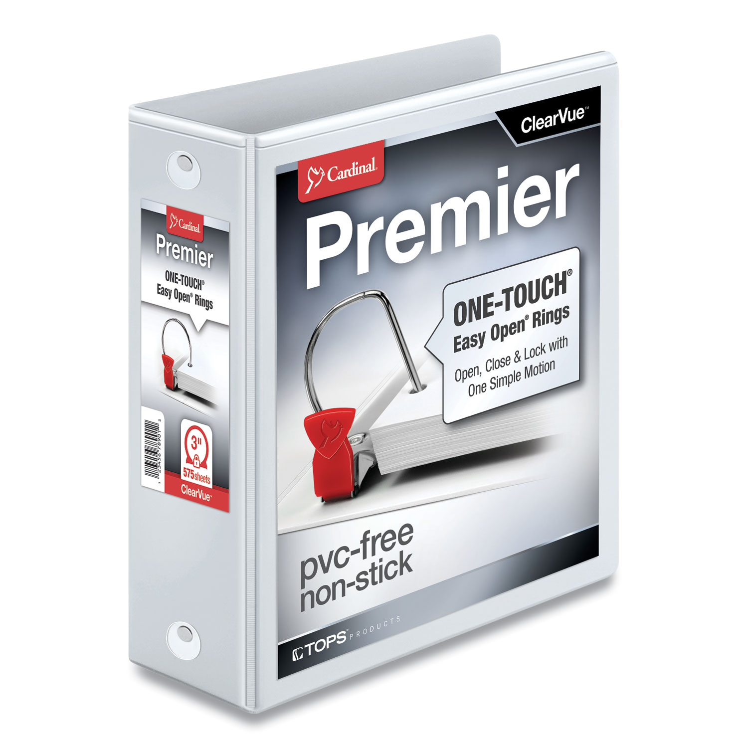 Premier Easy Open ClearVue Locking Round Ring Binder, 3 Rings, 3 ...