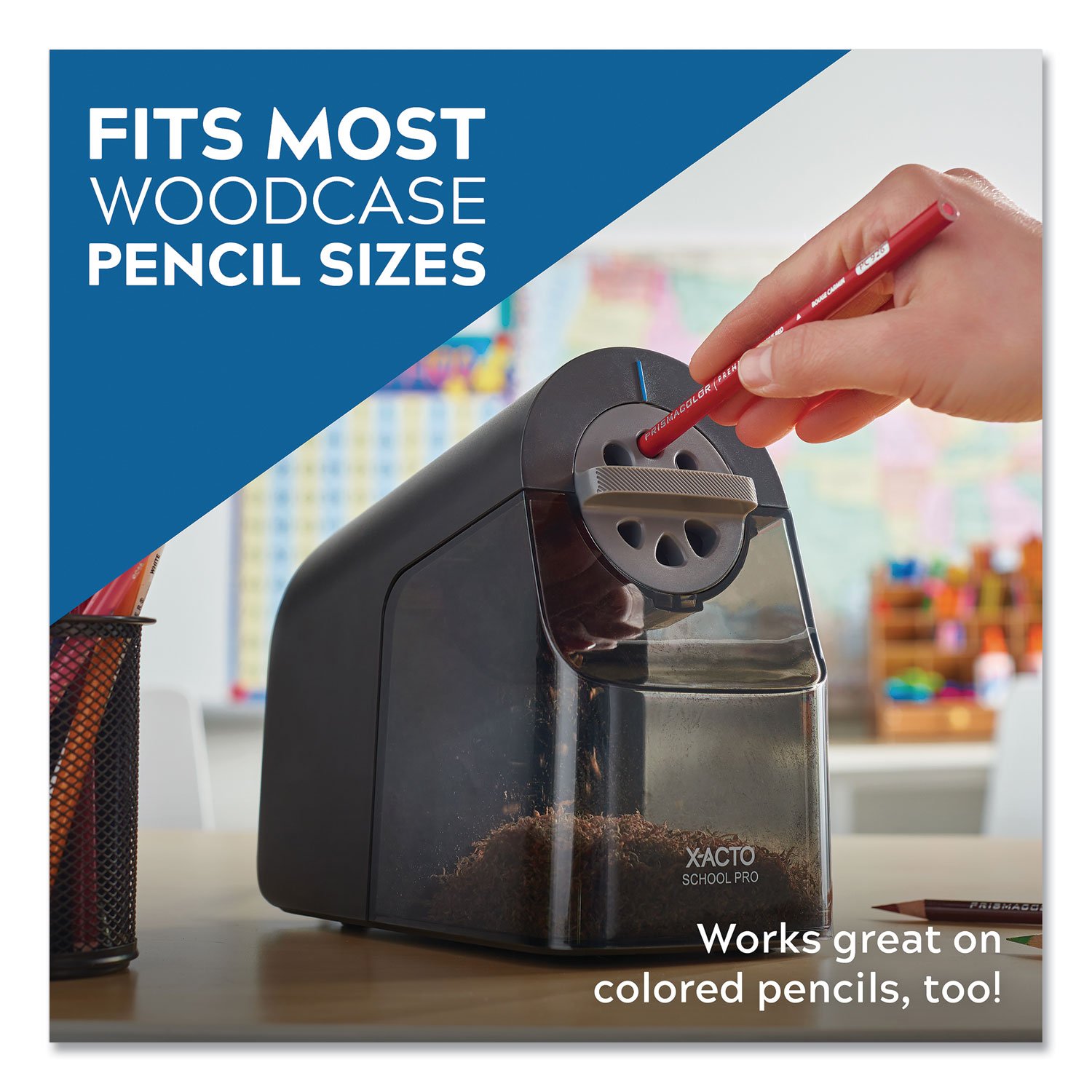 Model 1670 School Pro Classroom Electric Pencil Sharpener, AC