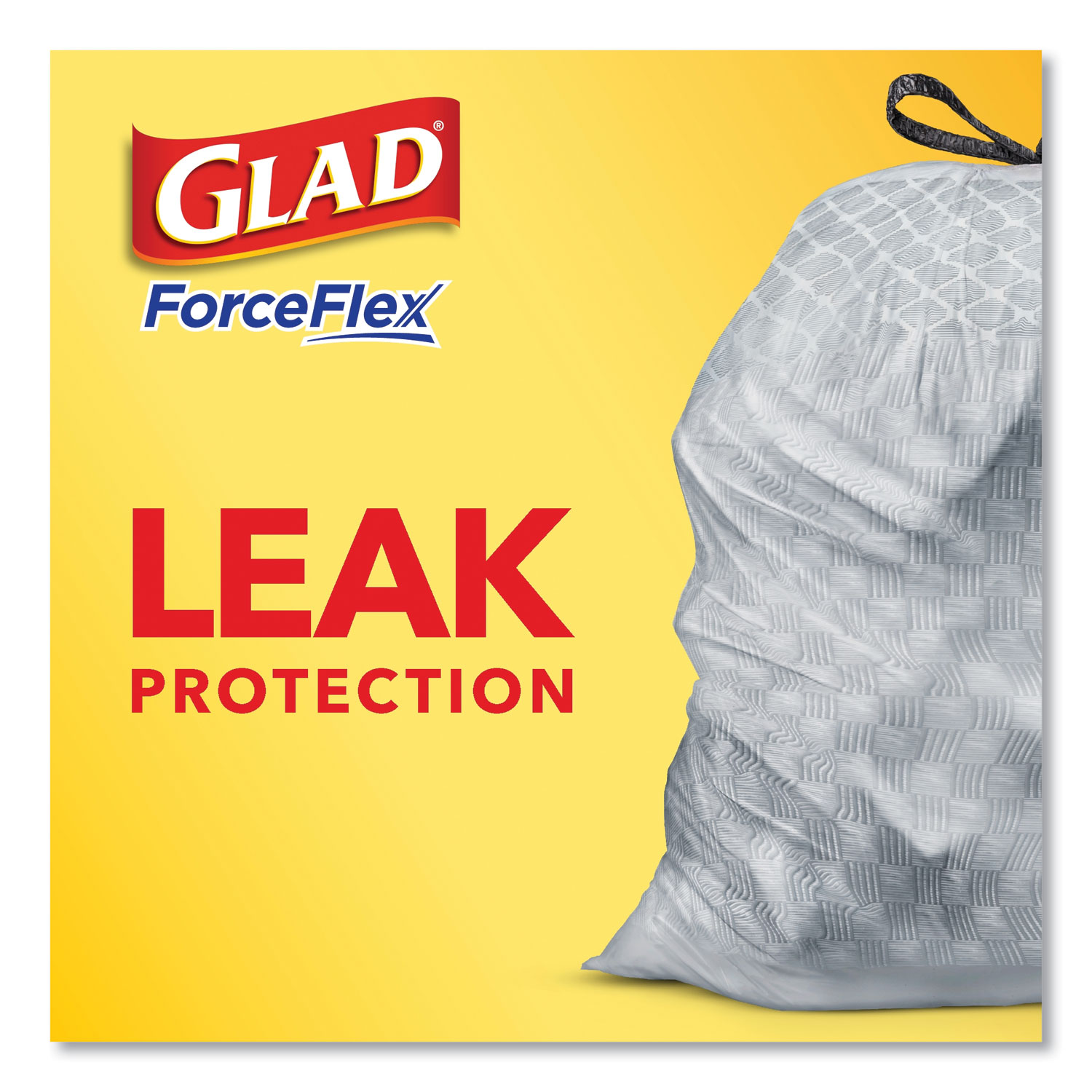 912583-6 Glad 13 gal., OdorShield, Drawstring Trash Bags, 0.78 mil Thick,  White