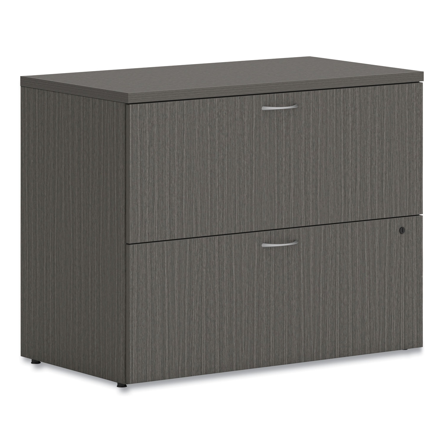 Mod Lateral File, 2 Legal/Letter-Size File Drawers, Slate Teak, 36″ x 20″ x 29″