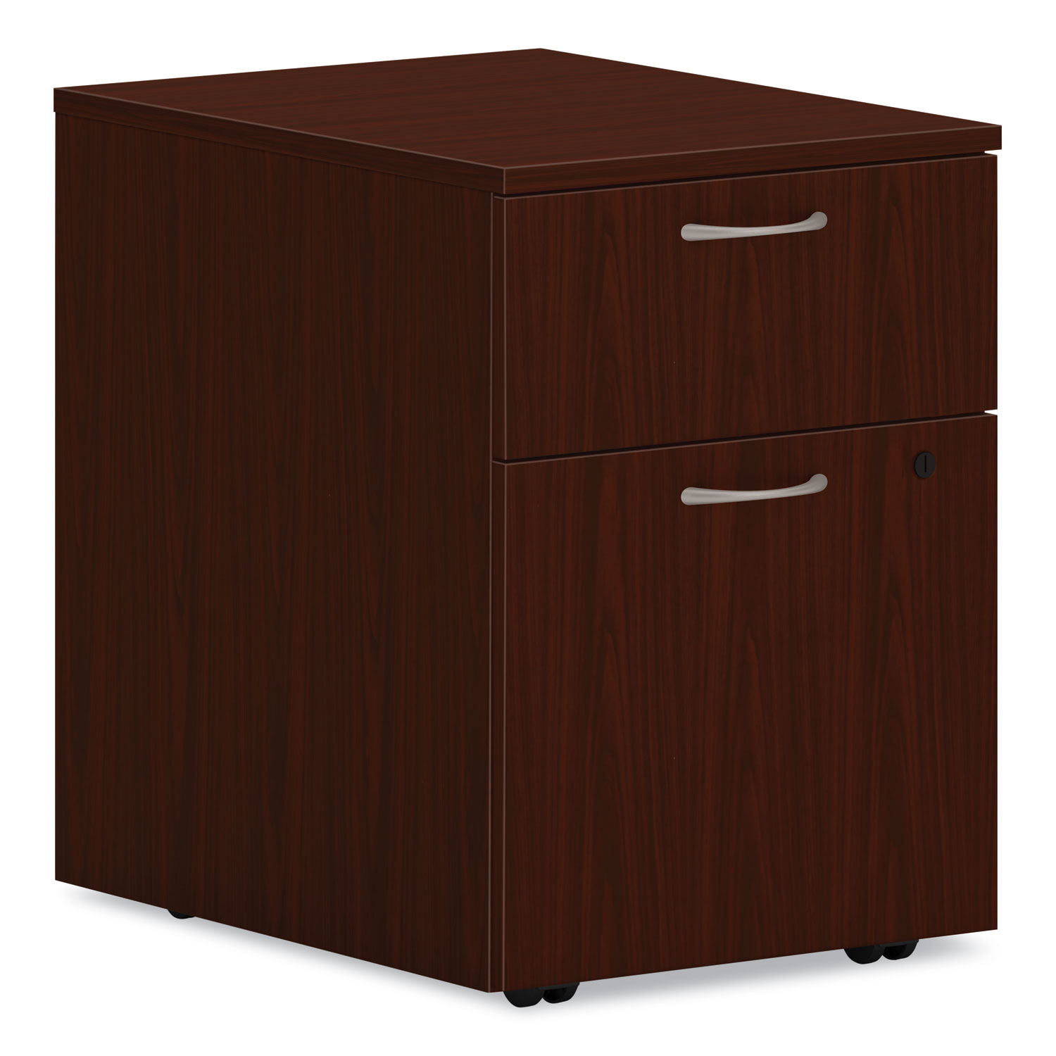 Mod Mobile Pedestal, Left or Right, 2-Drawers: Box/File, Legal/Letter, Traditional Mahogany, 15″ x 20″ x 20″