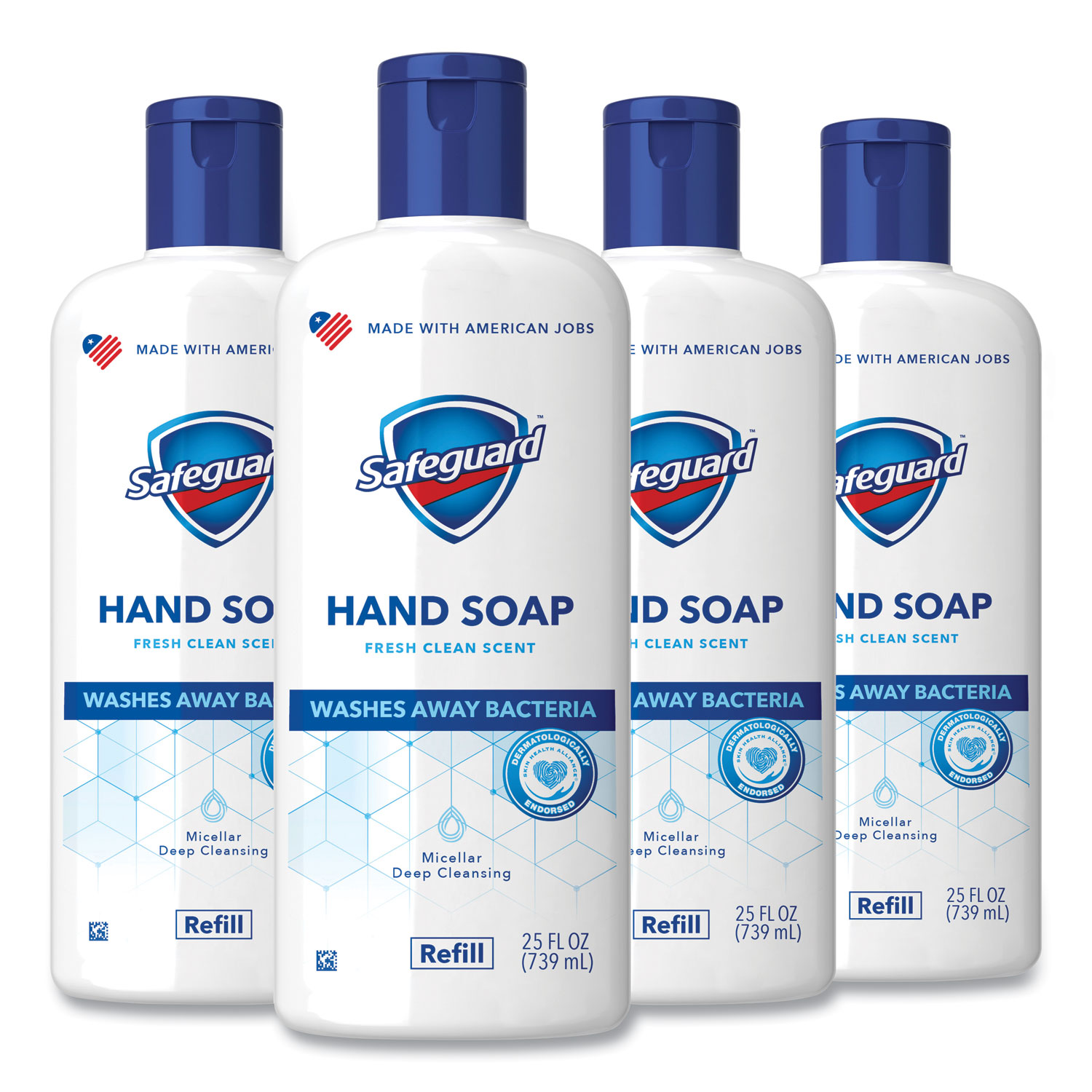 Safeguard™ Liquid Hand Soap, Fresh Clean Scent, 25 oz Bottle, 4/Carton